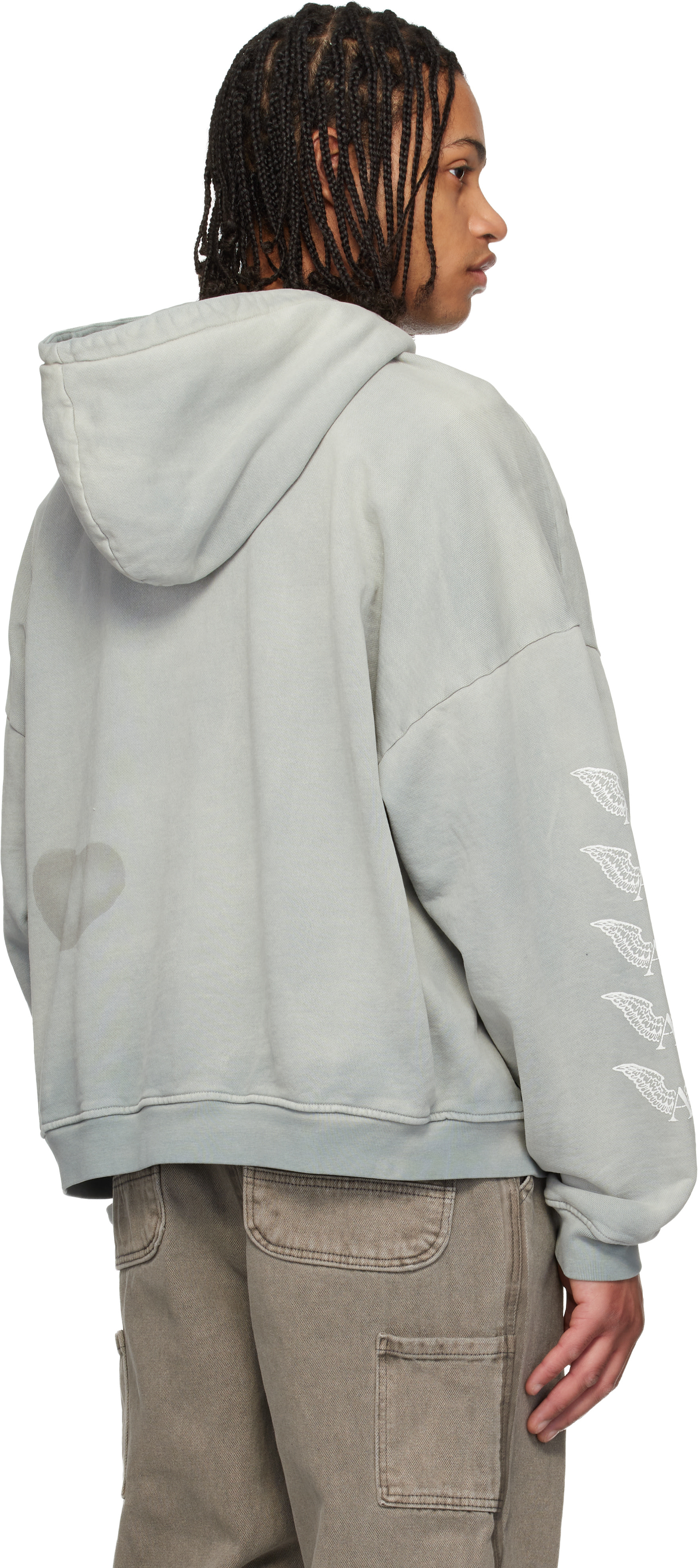 ALEXANDER DIGENOVA: Gray Logo Hoodie | SSENSE