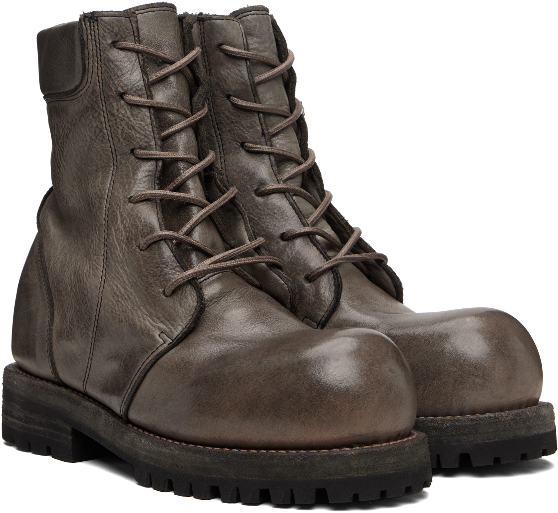 ALEXANDER DIGENOVA: Gray Moan V02 Boots | SSENSE Canada