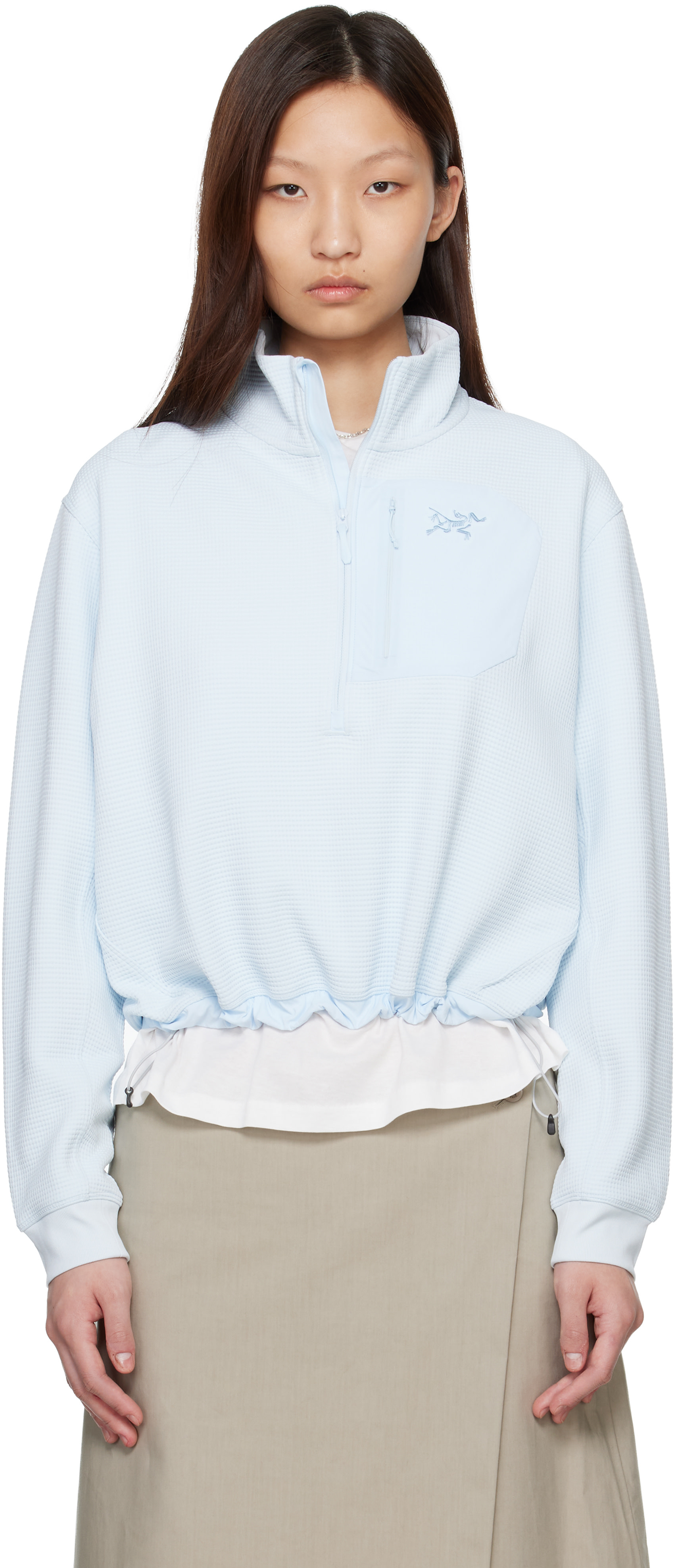 Arc'teryx: Blue Olera Zip Neck Sweatshirt | SSENSE Canada