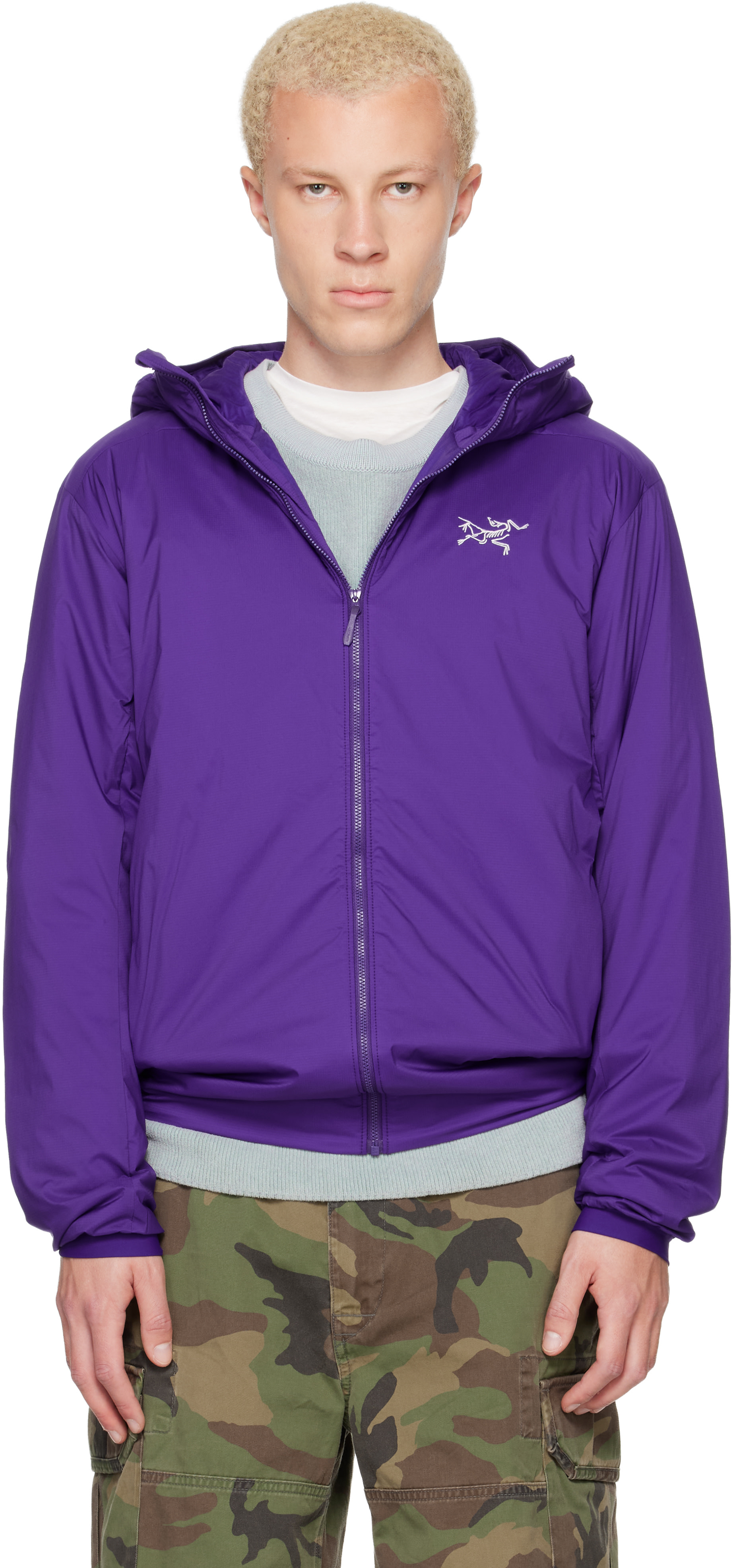 Arc'teryx - Blouson Atom mauve à capuche