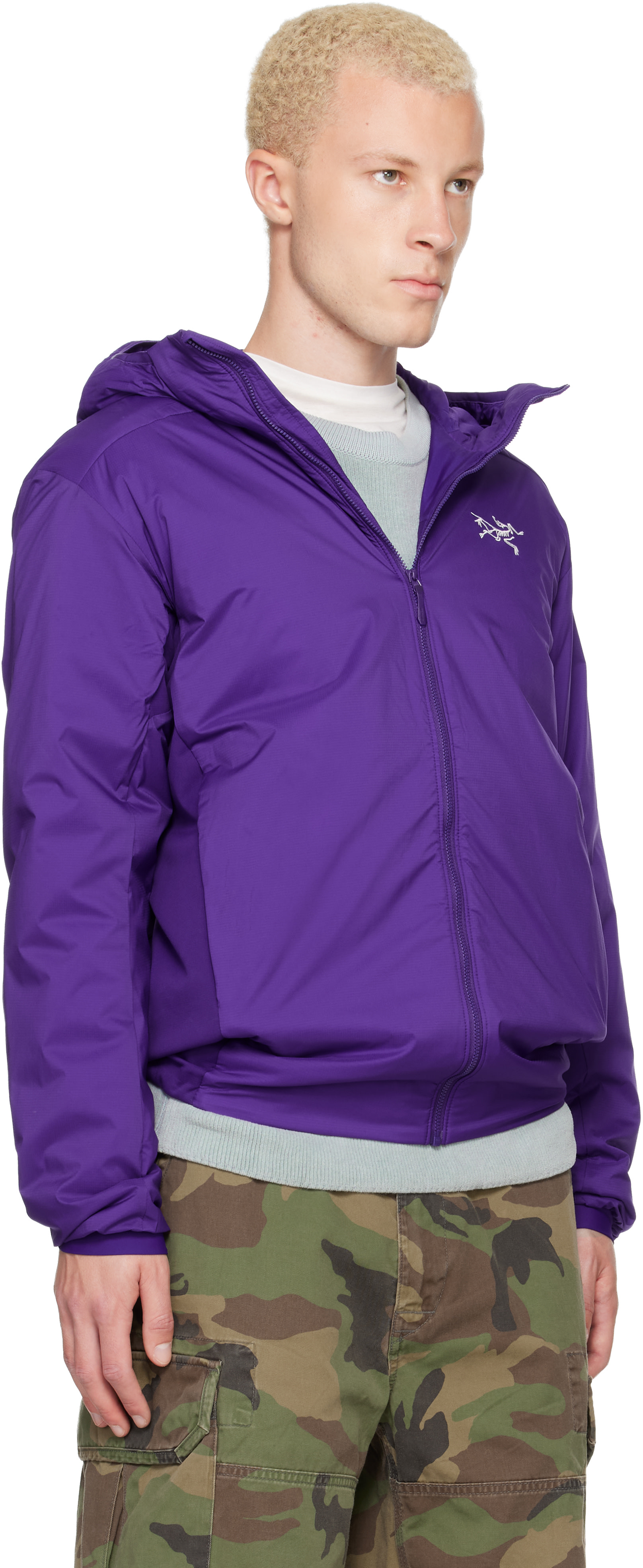 Arc'teryx - Blouson Atom mauve à capuche
