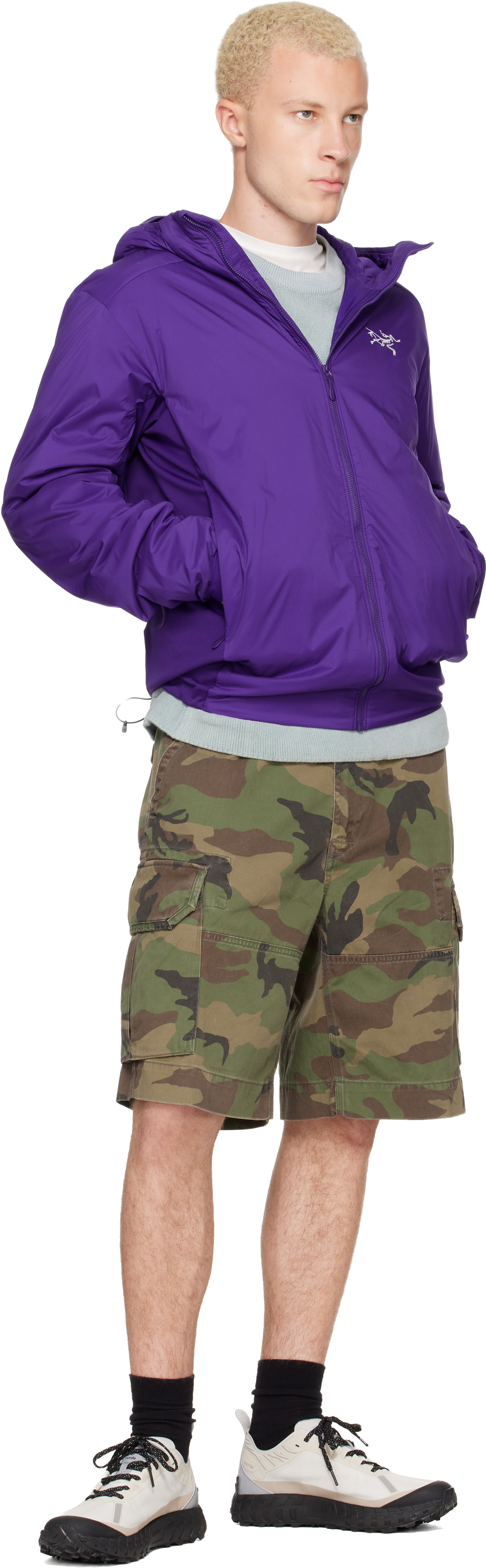 Arc'teryx - Blouson Atom mauve à capuche