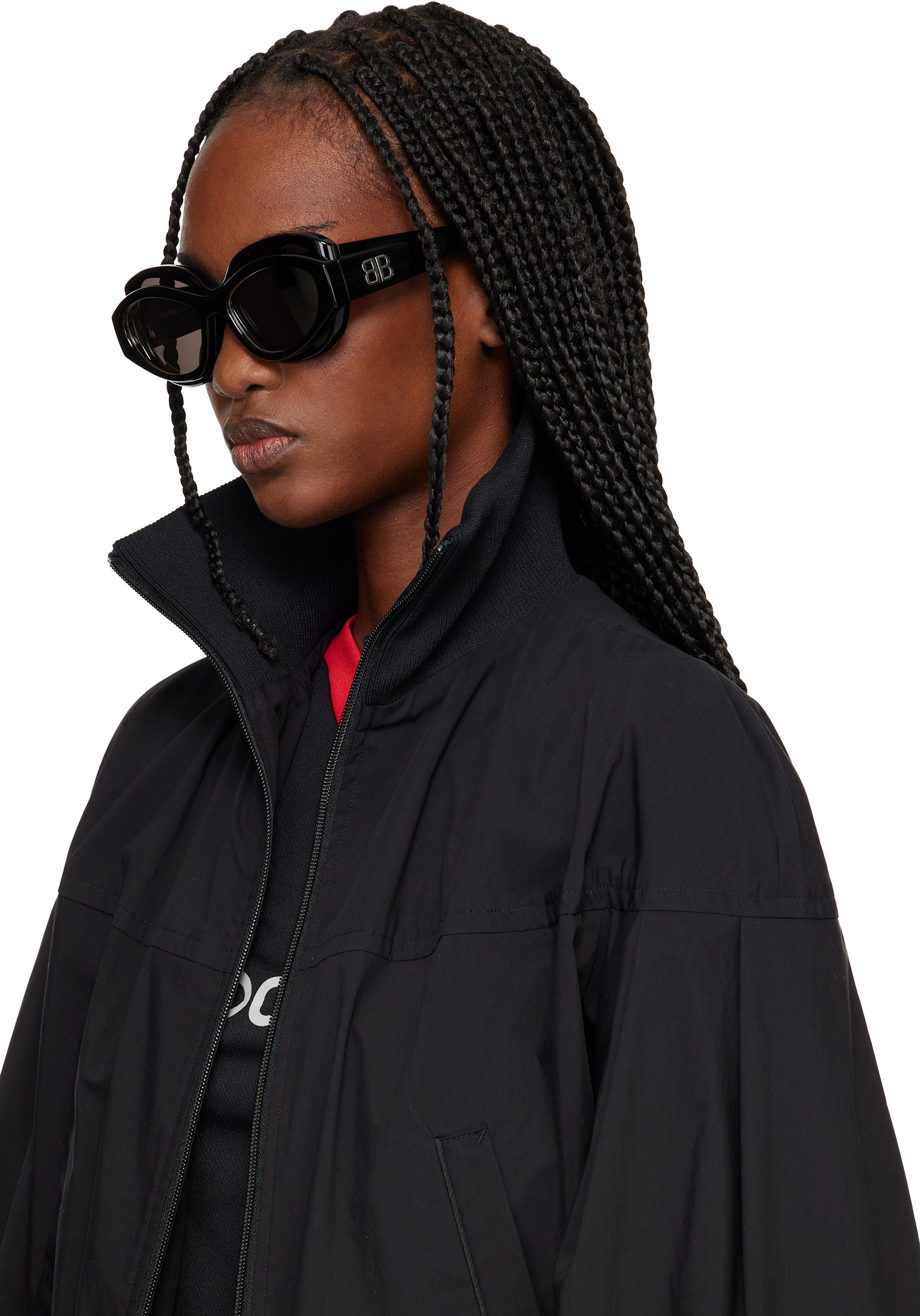 Balenciaga: ブラック Superbusy ダブルレンズ サングラス | SSENSE 日本