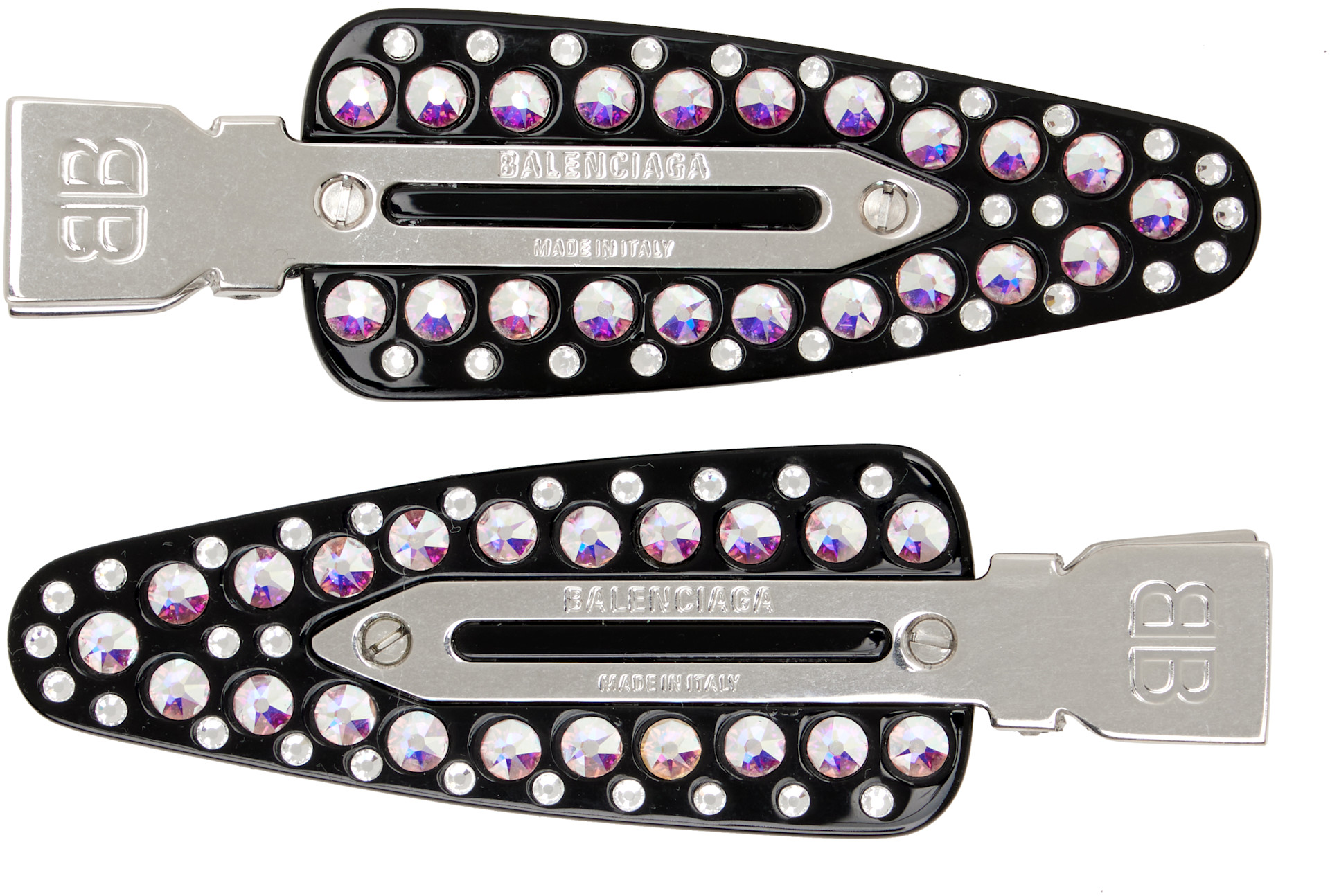 Balenciaga: ブラック Salon BB ヘアクリップ 2点セット | SSENSE 日本