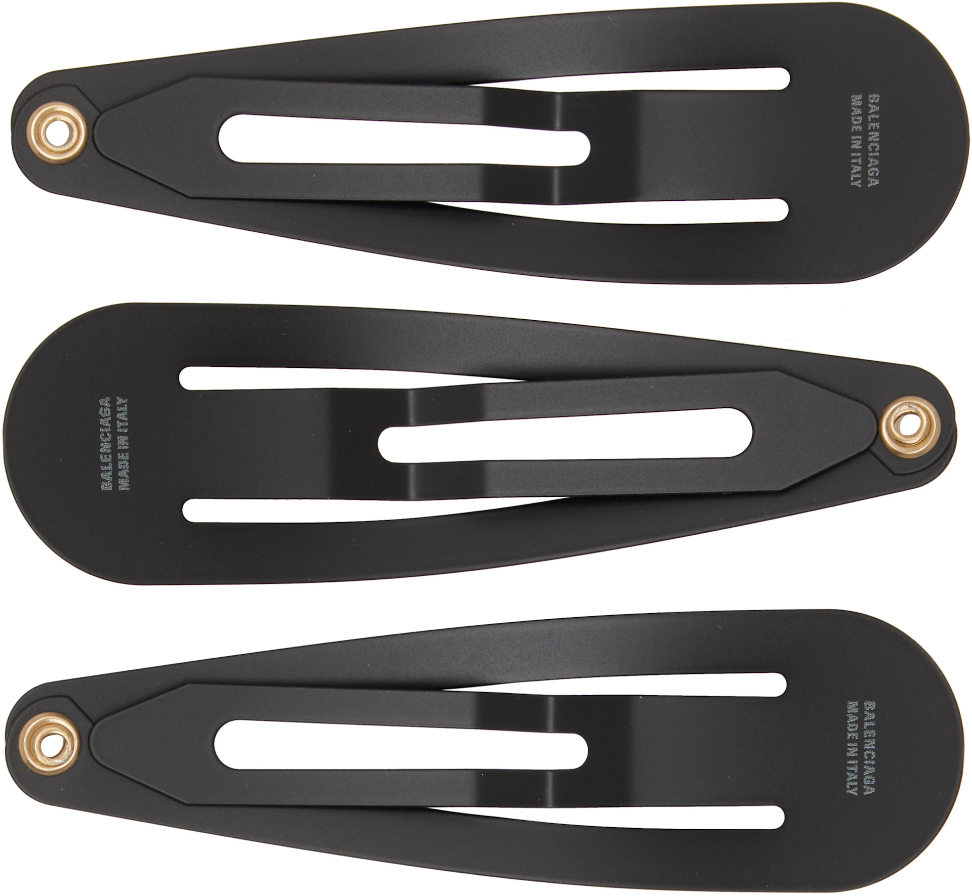 Balenciaga - Ensemble de trois barrettes noires