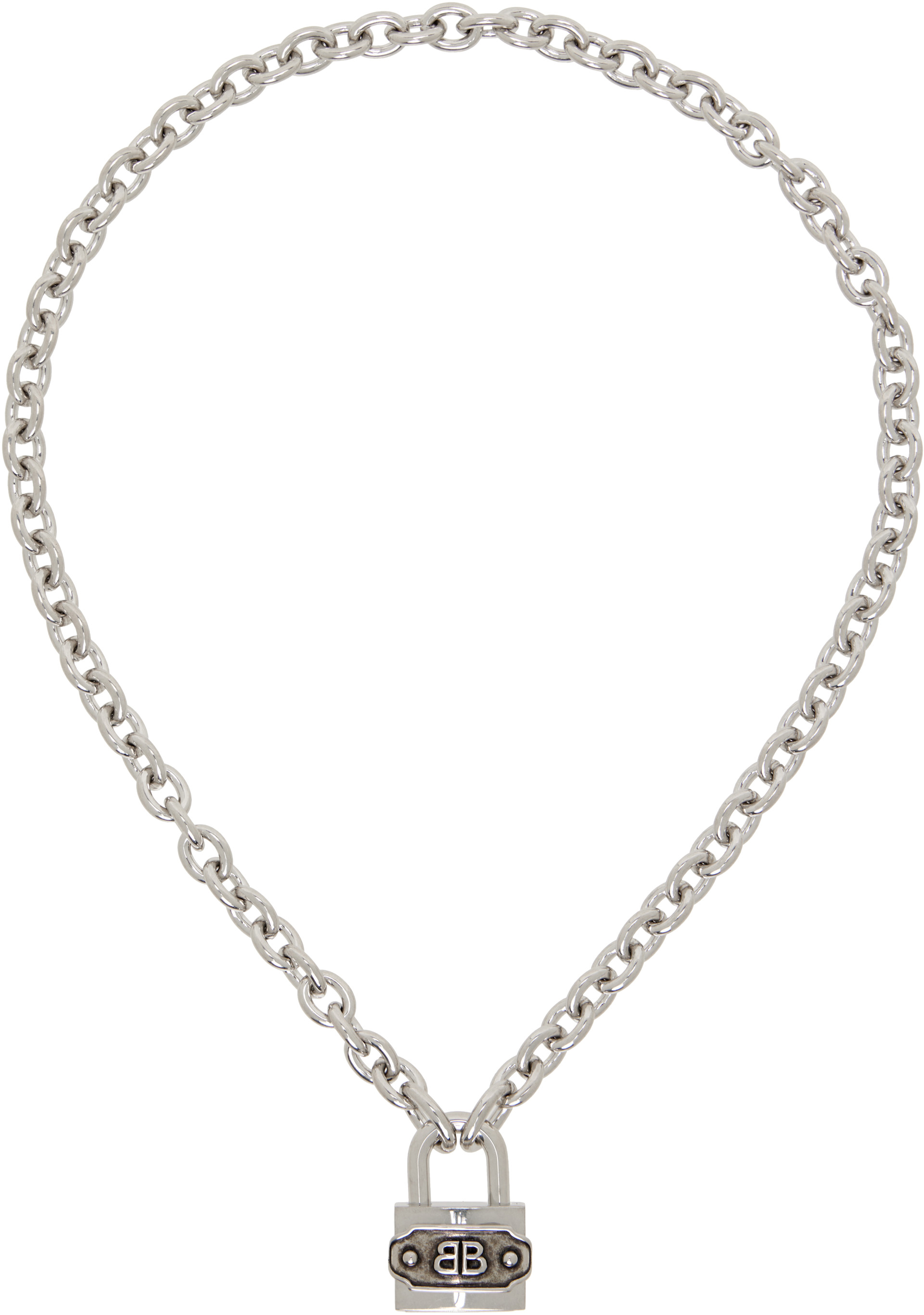 Balenciaga - Collier à cadenas à logo BB
