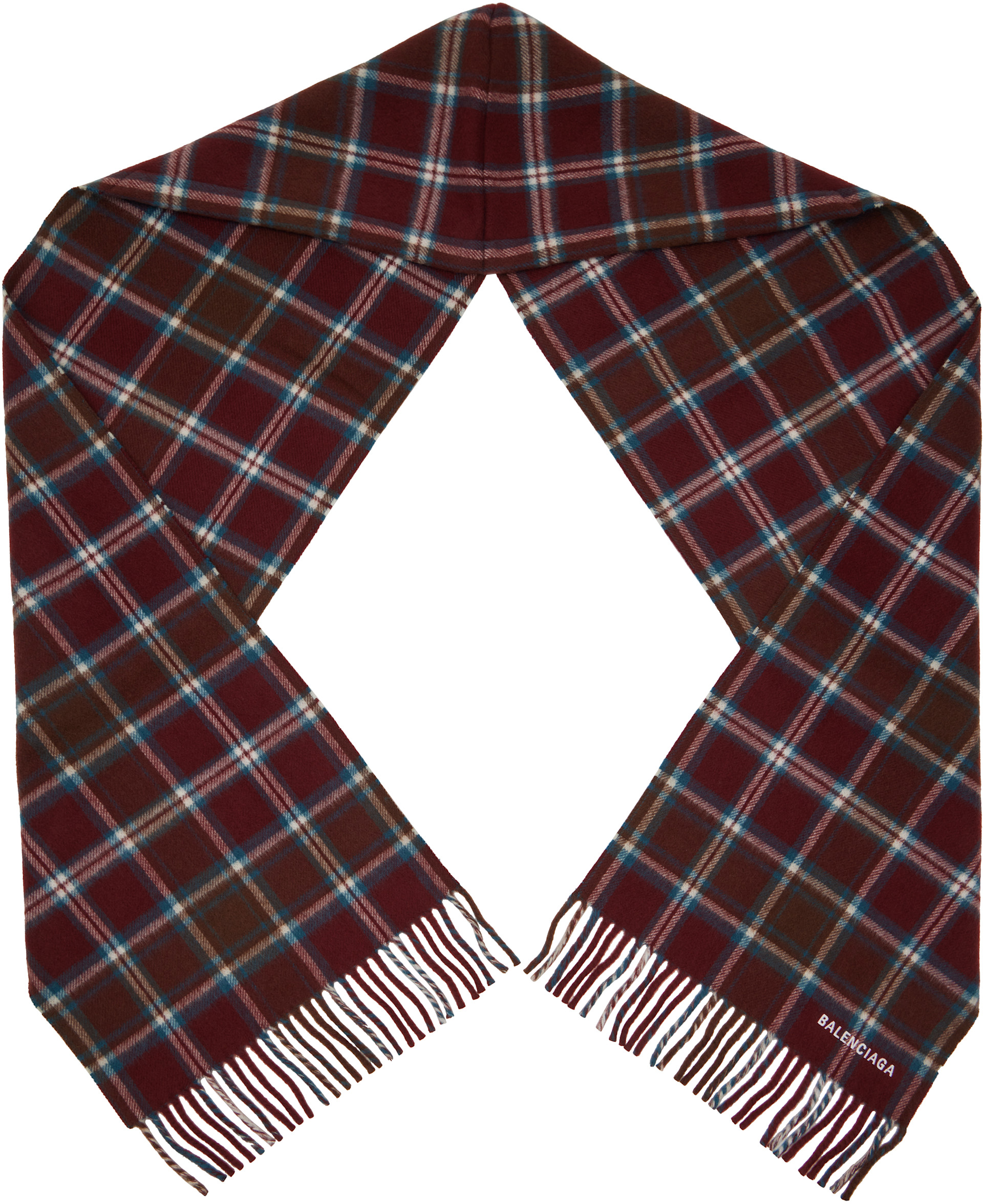 Balenciaga: Red Wool Hooded Scarf | SSENSE