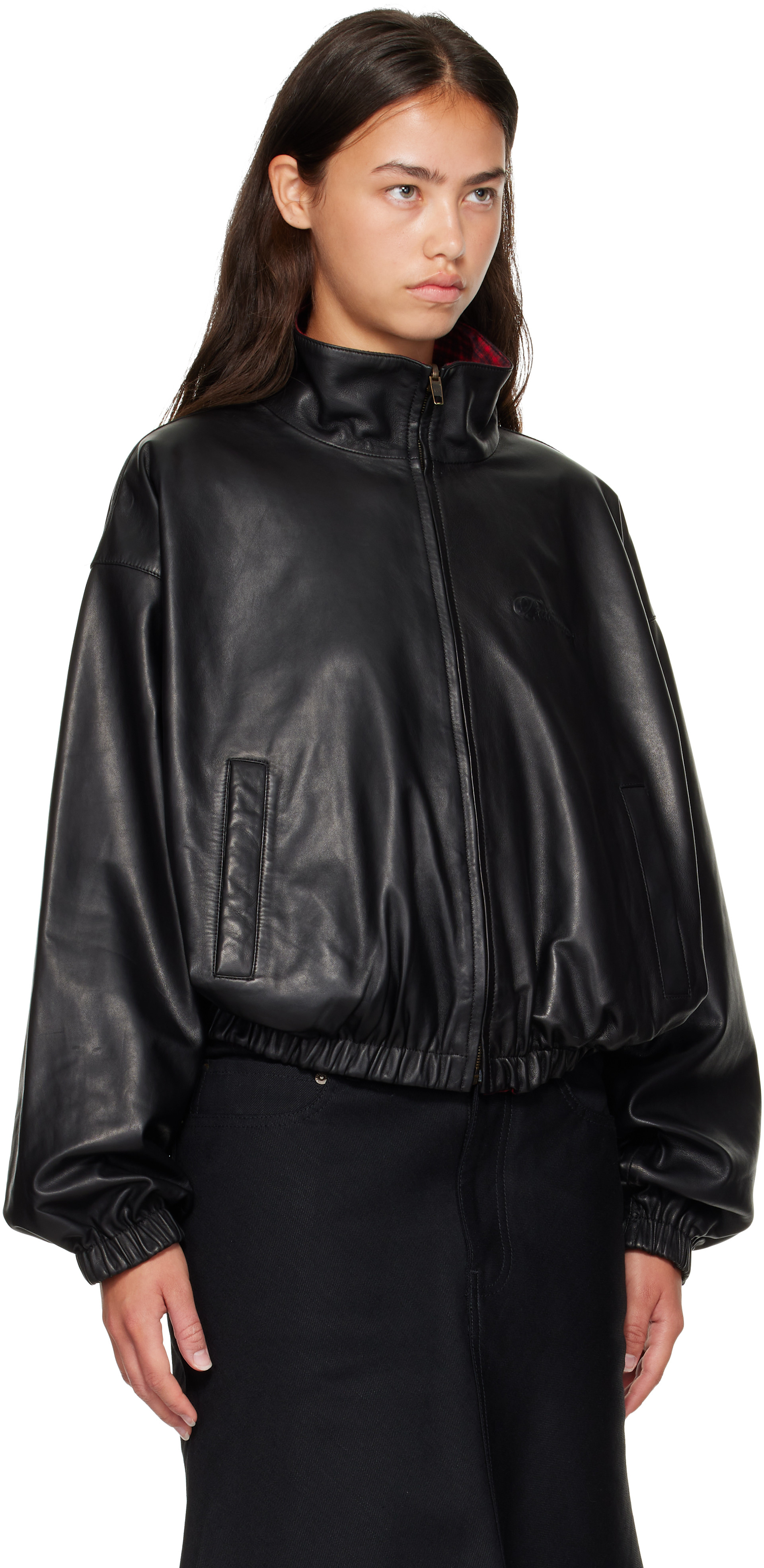 Balenciaga: Black Tracksuit Reversible Lambskin Jacket | SSENSE