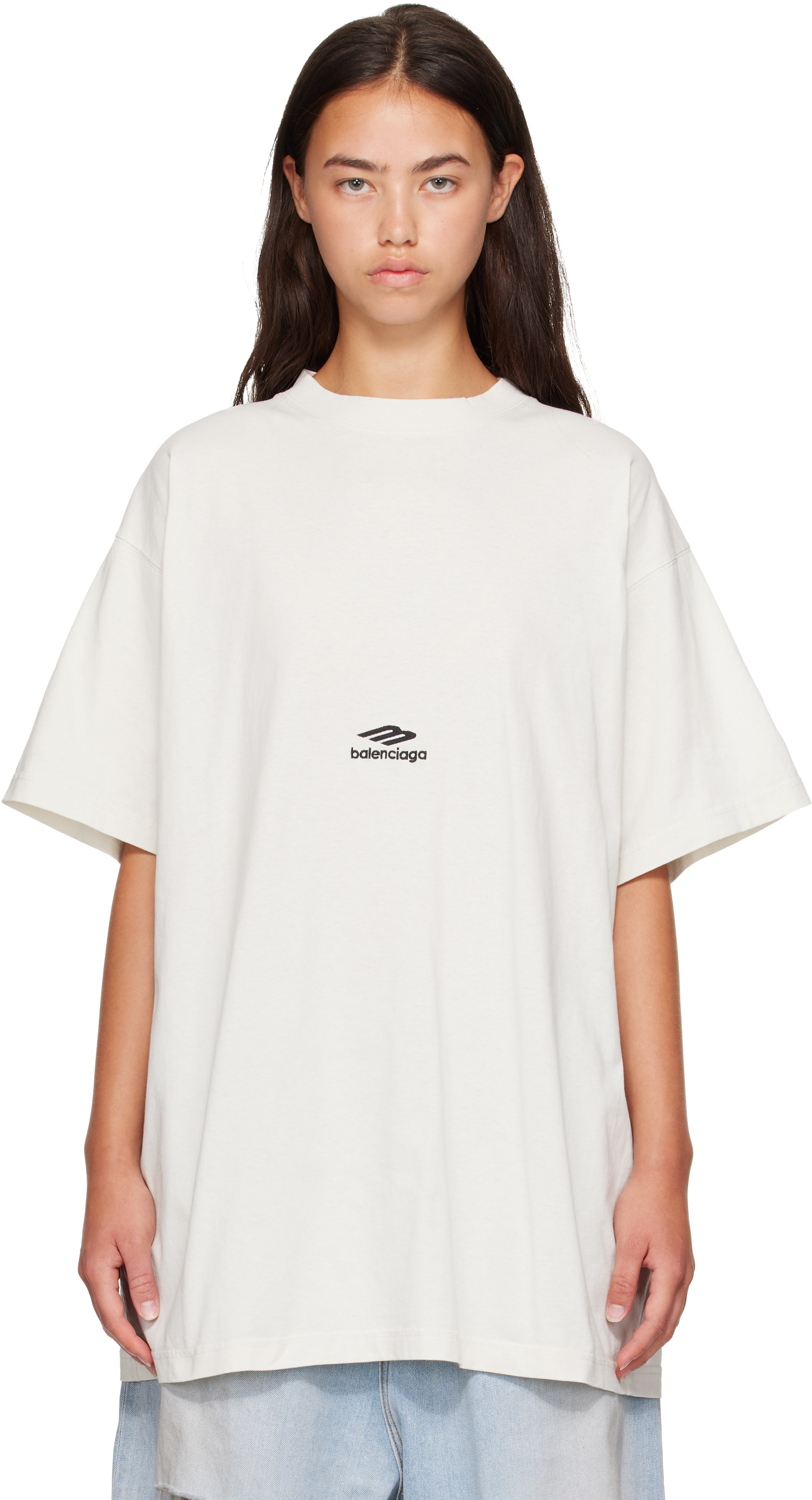 Balenciaga: Off-White Ski Oversized T-shirt | SSENSE Taiwan