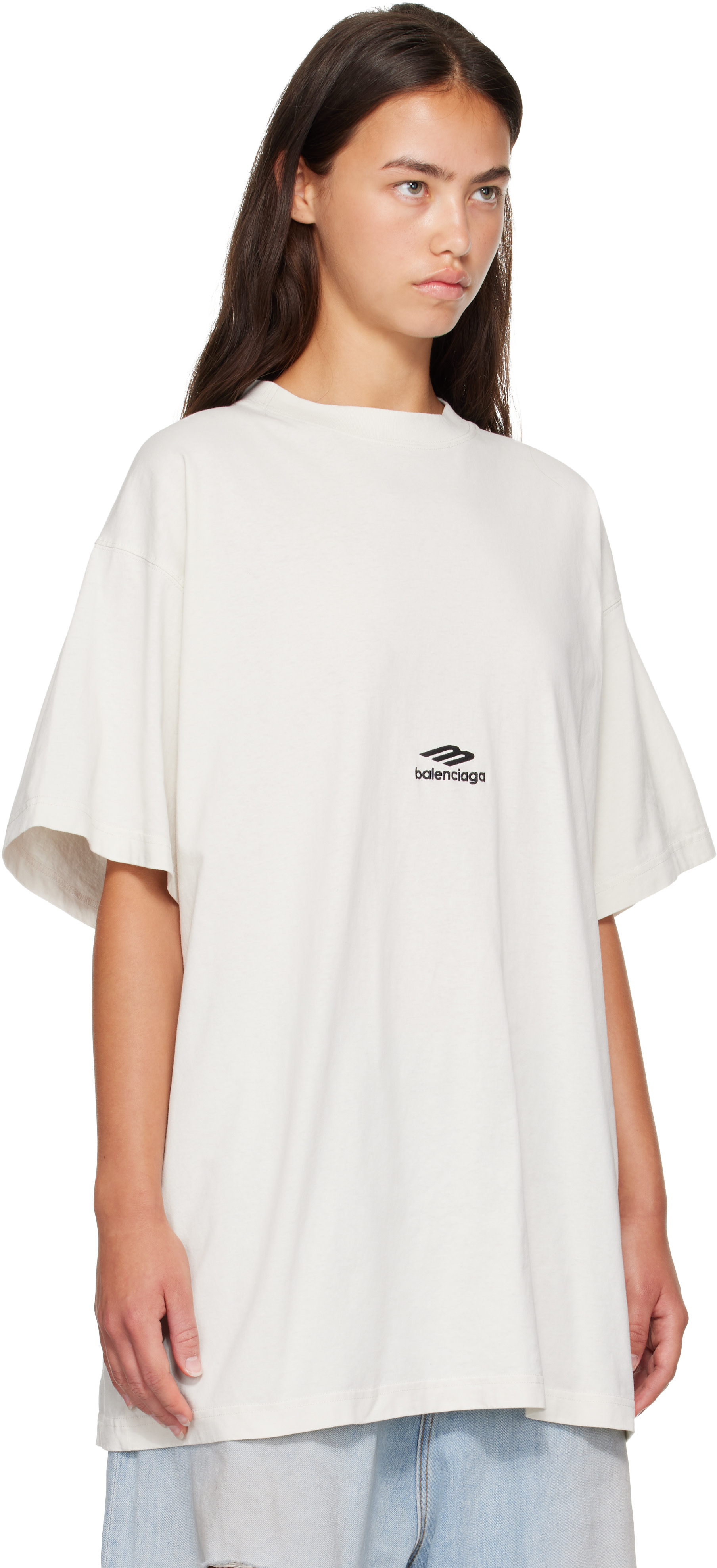 Balenciaga: Off-White Ski Oversized T-shirt | SSENSE Taiwan