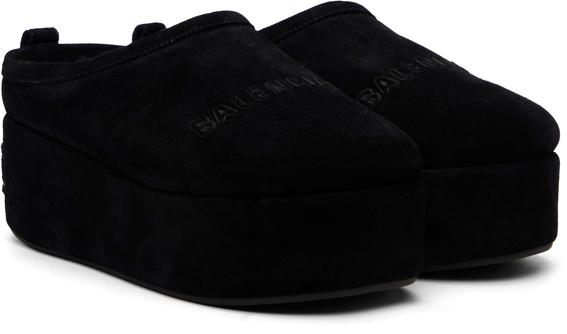 Balenciaga: Black Alaska Soft Platform Loafers | SSENSE