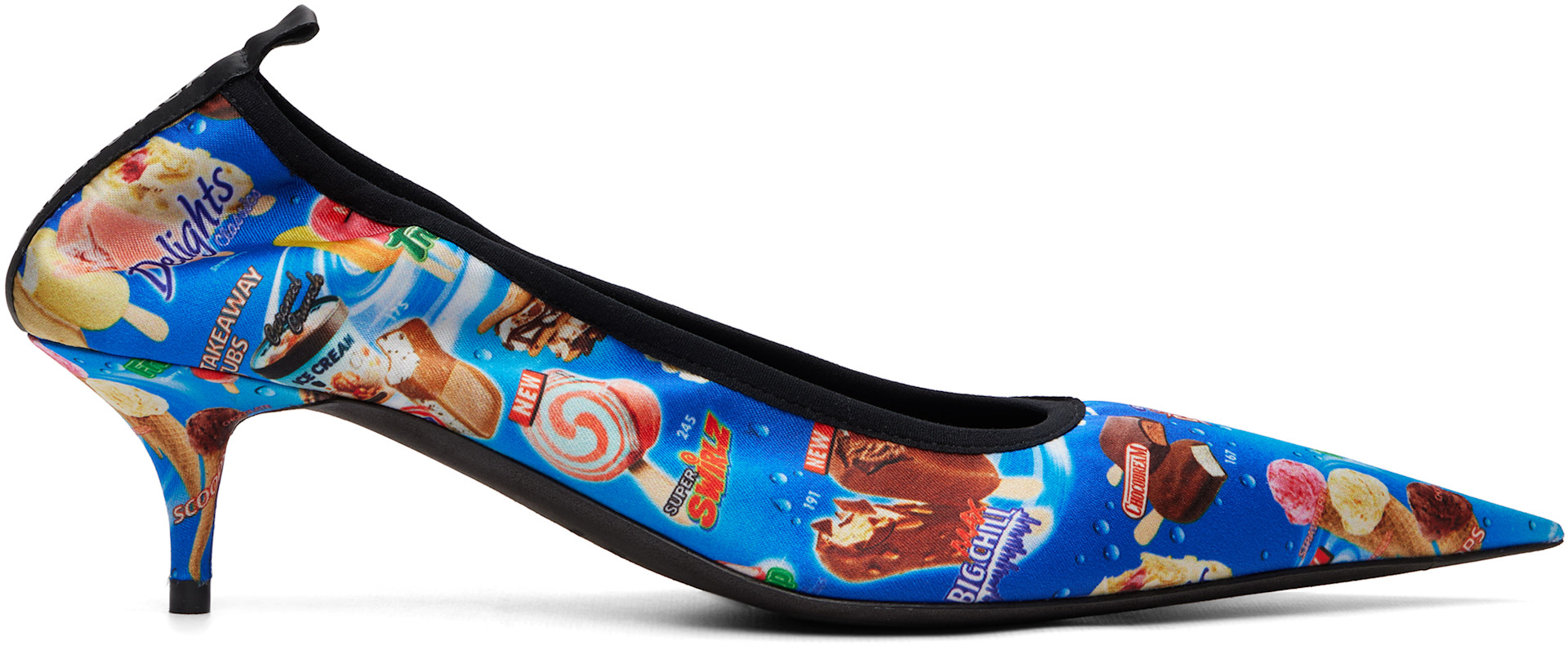 【美品】Balenciaga 青 リボン　ハイヒール　40サイズ Balenciaga: Blue Avenue Scrunchie Heels | SSENSE