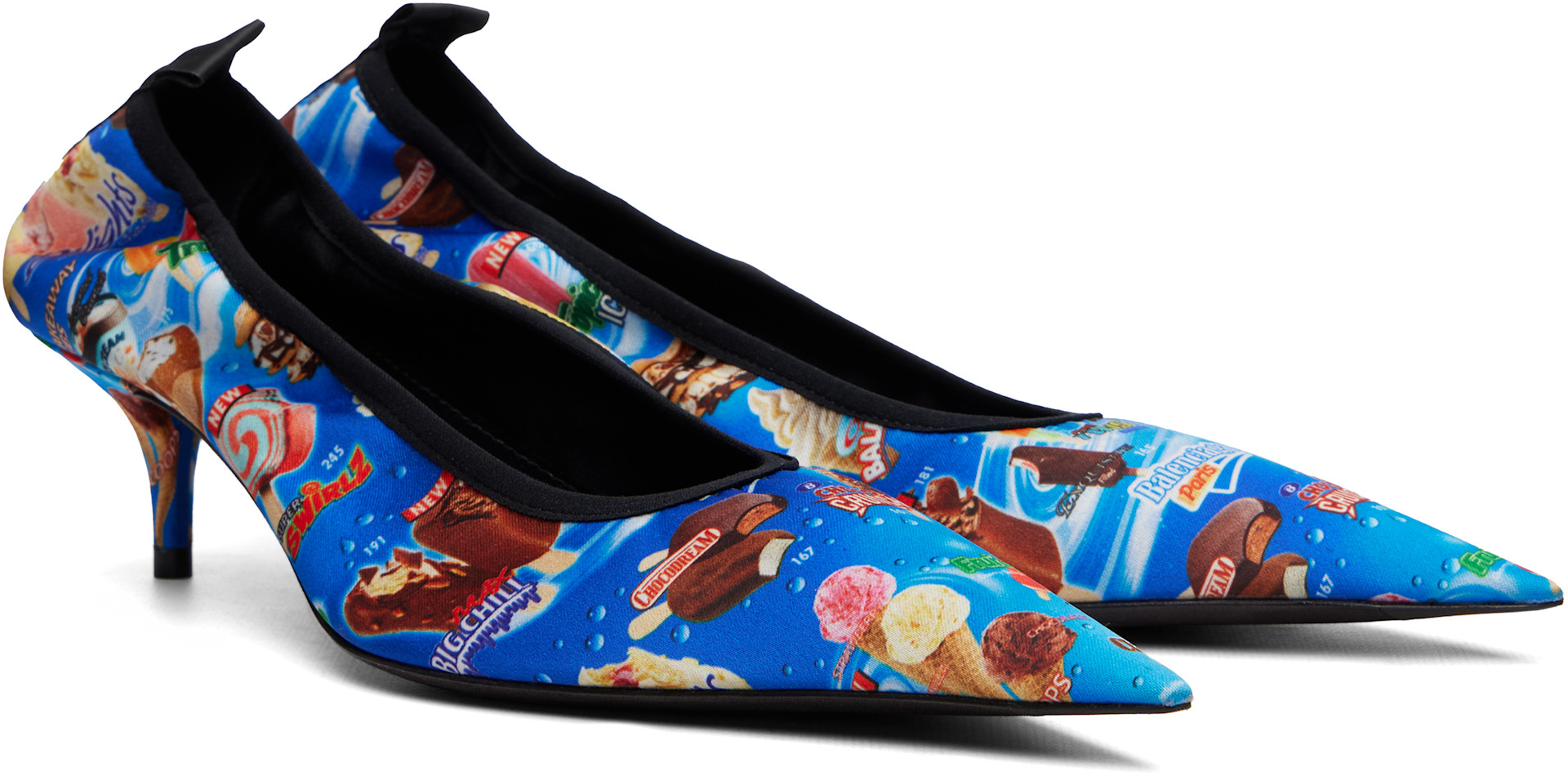 Balenciaga: Blue Avenue Scrunchie Heels | SSENSE
