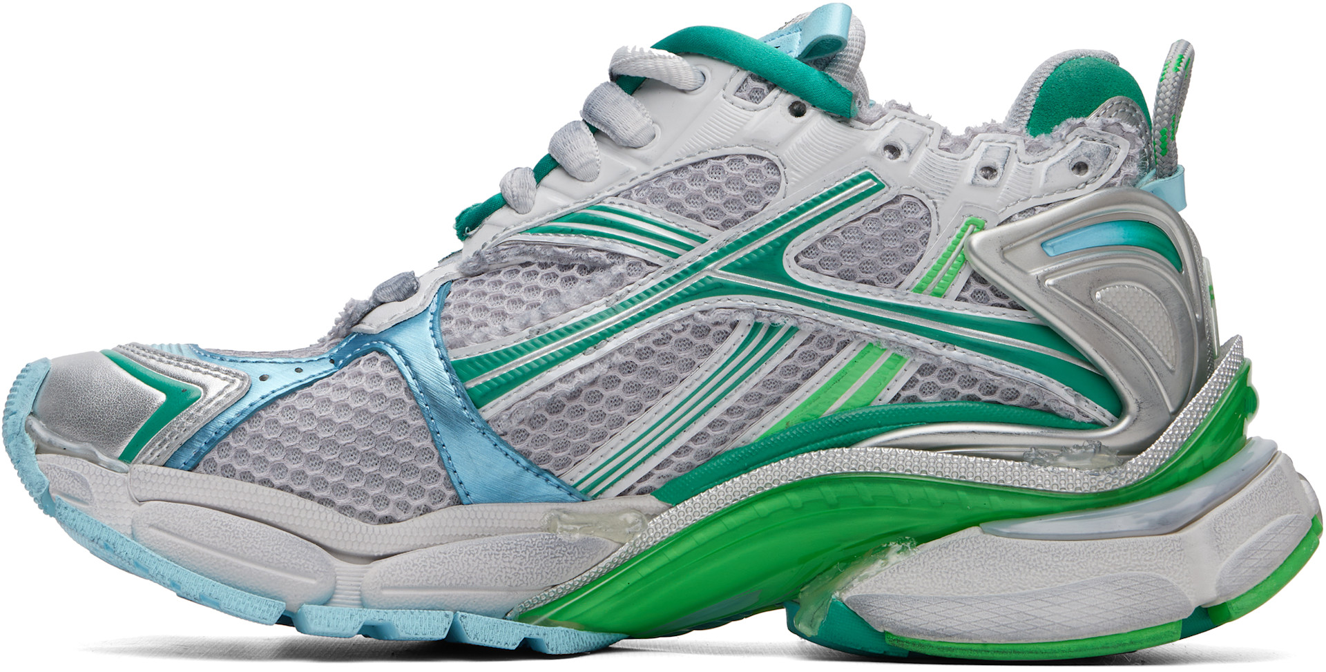 Balenciaga - Baskets de course gris et vert