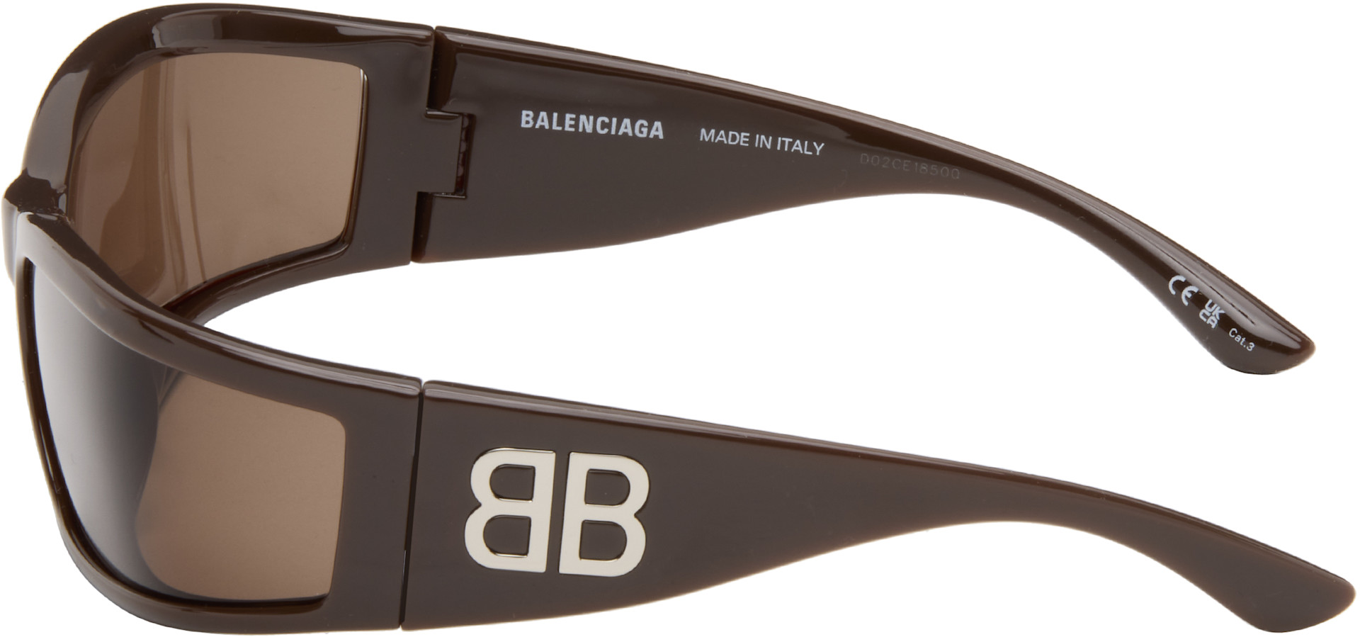 BALENCIAGA ブラウン角型メガネ。ヴィンテージ品。入手困難。 Balenciaga: Brown Extreme Sunset Sunglasses | SSENSE