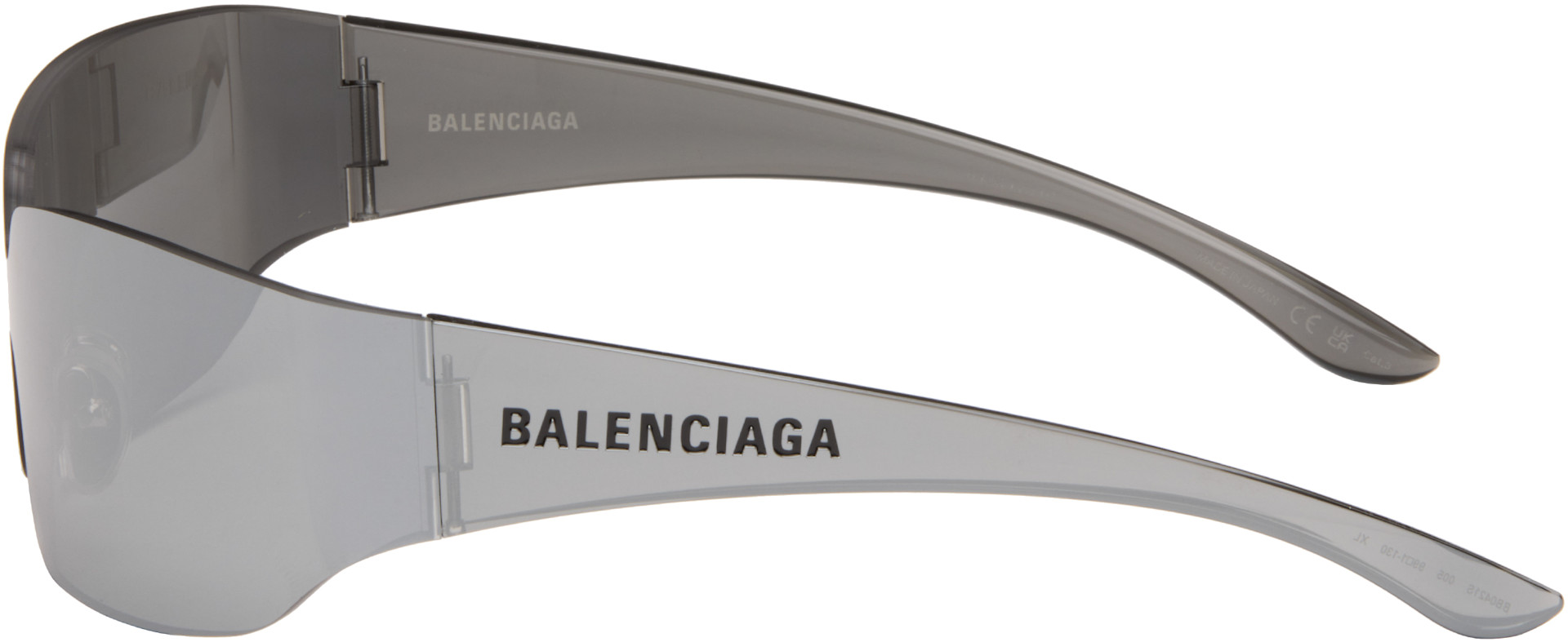 Balenciaga - 실버 모노 스퀘어 선글라스