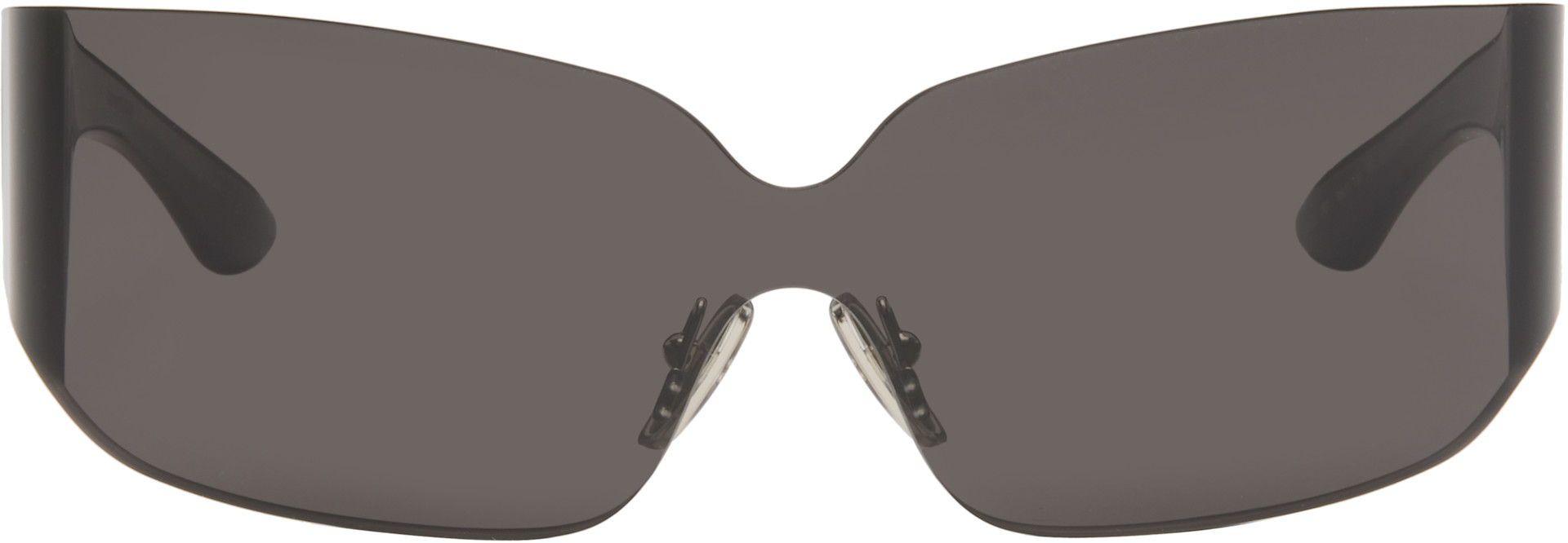 Balenciaga: Black Extreme Mono Sunglasses | SSENSE