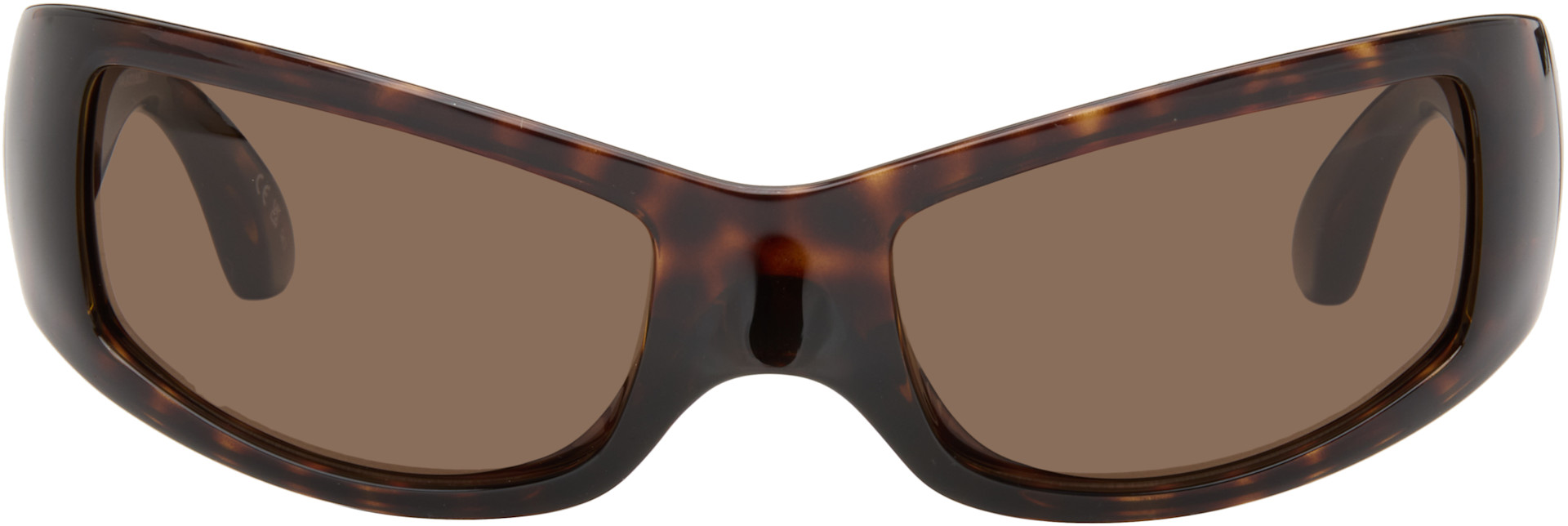 Balenciaga: Brown Havana Extreme Sunglasses | SSENSE