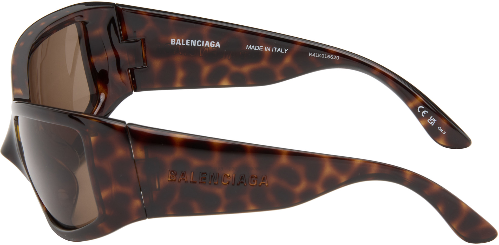 Balenciaga: Brown Havana Extreme Sunglasses | SSENSE