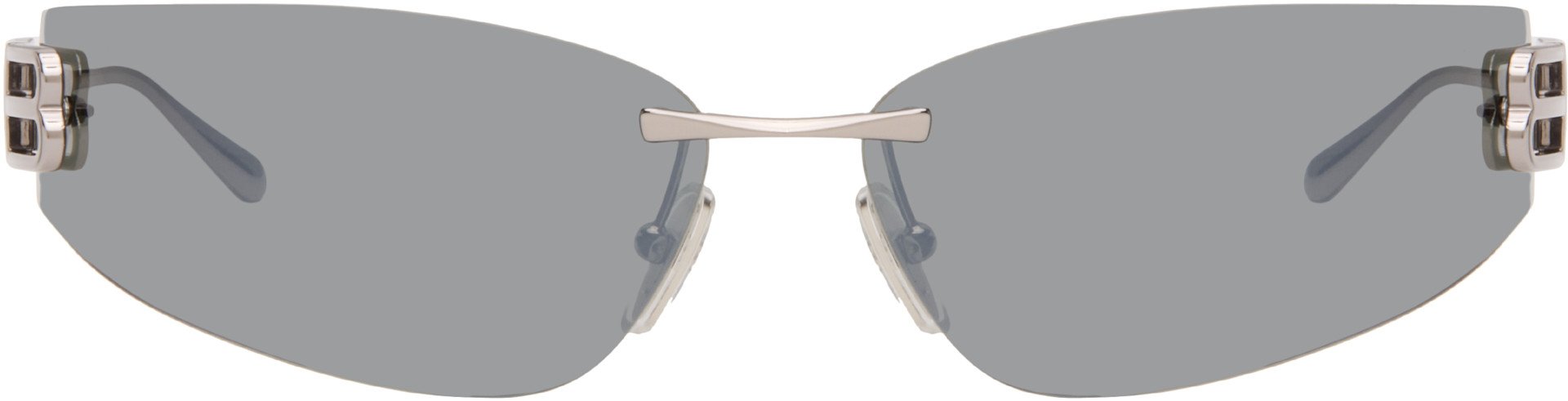 美品19SS BALENCIAGA Hybrid-D-Frame 607P▲ Balenciaga: Silver Gossip D-Frame Sunglasses | SSENSE