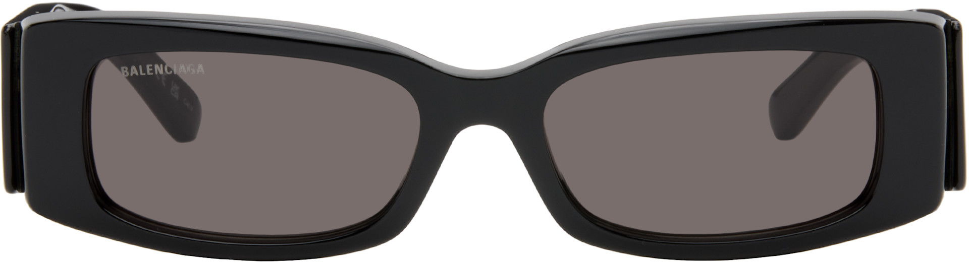 Balenciaga: Black Rectangular Sunglasses | SSENSE