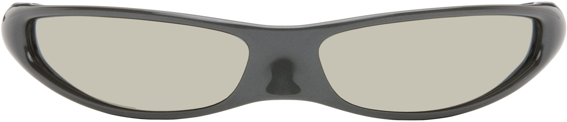 Balenciaga: Gray Mirrored Sunglasses | SSENSE