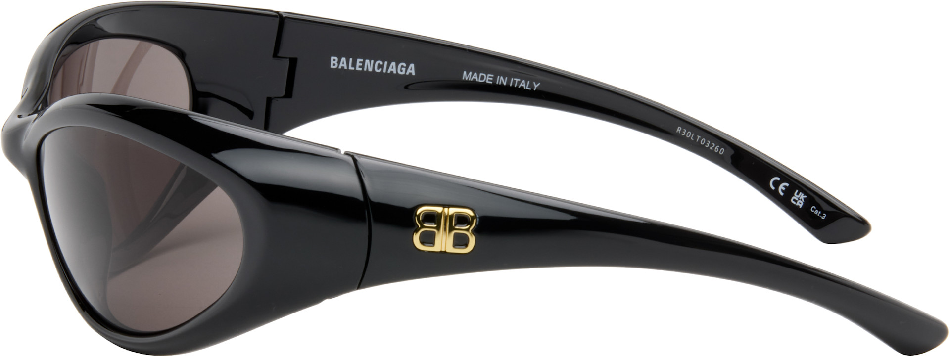 Balenciaga - 블랙 오벌 선글라스