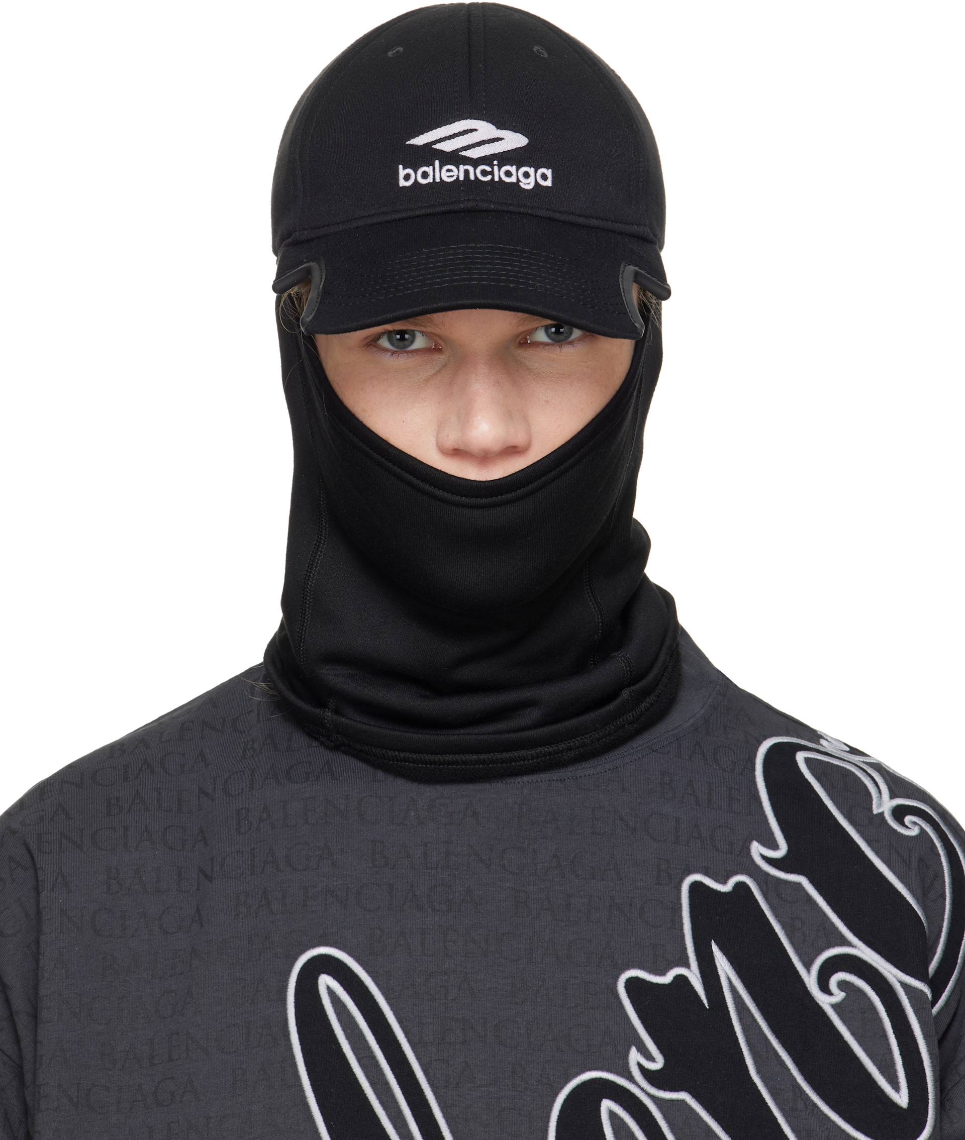 Balenciaga - Black Neck Warmer Cap