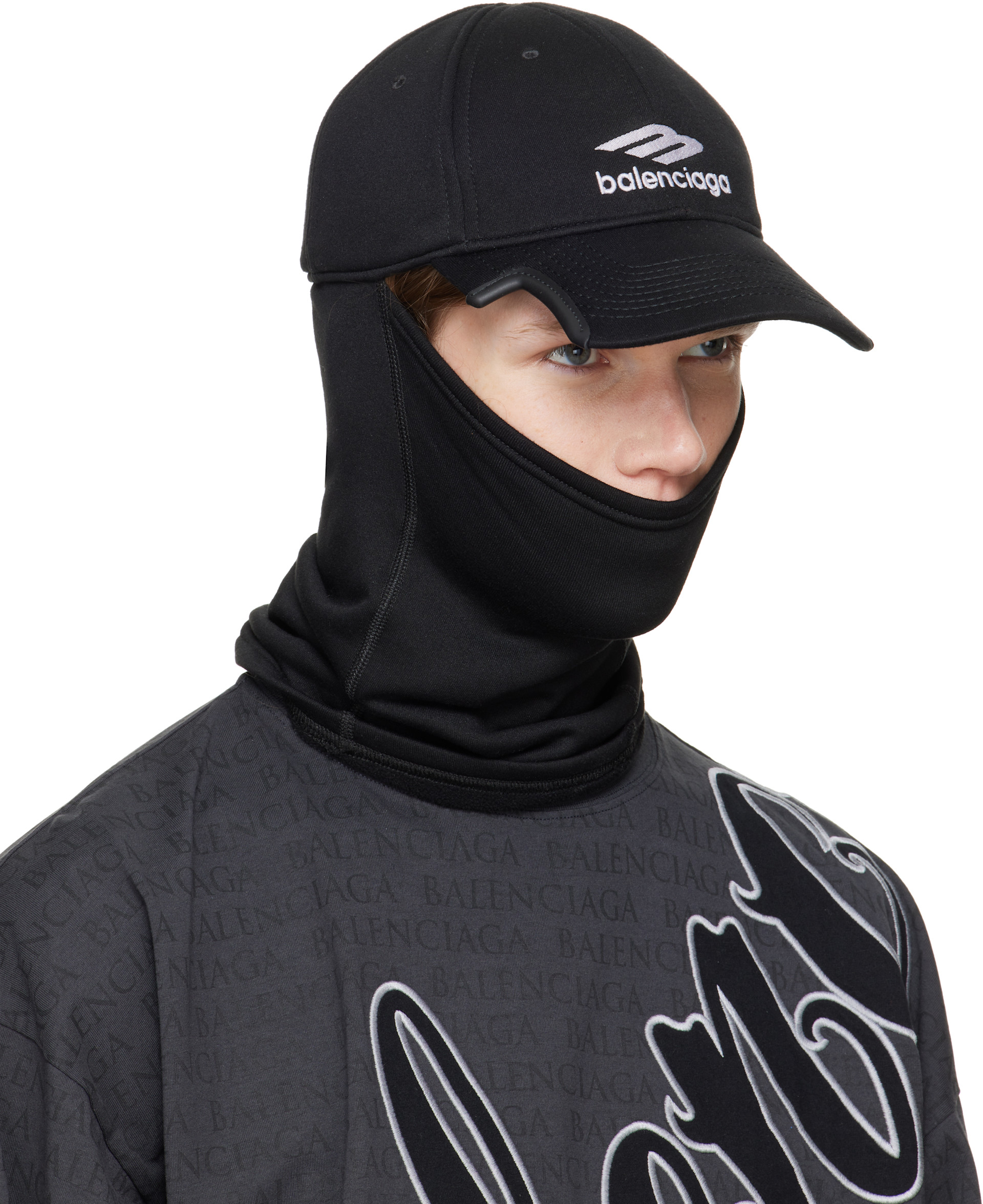 Balenciaga - Black Neck Warmer Cap