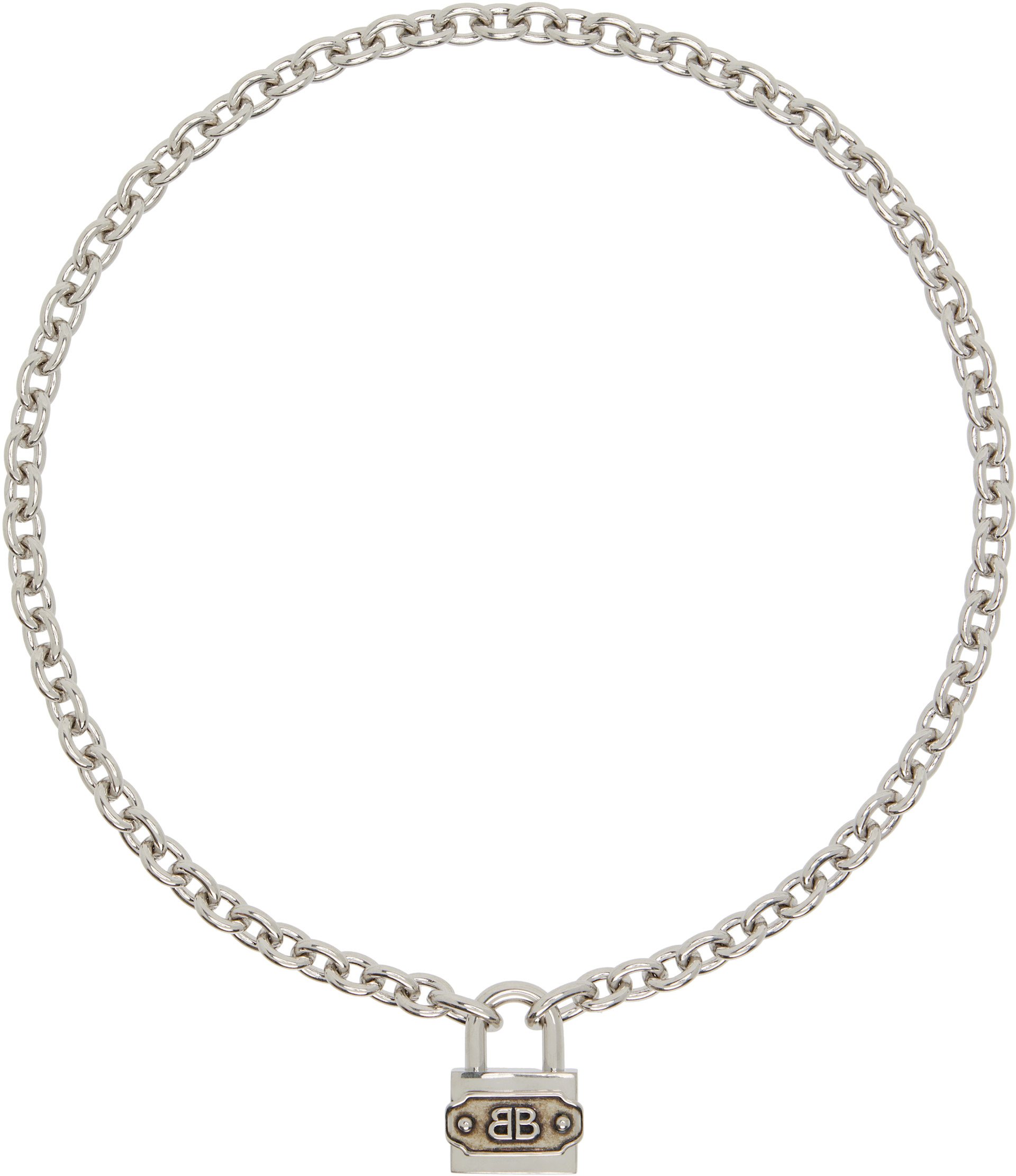 BALENCIAGA bbネックレス Balenciaga: BB Padlock Necklace | SSENSE
