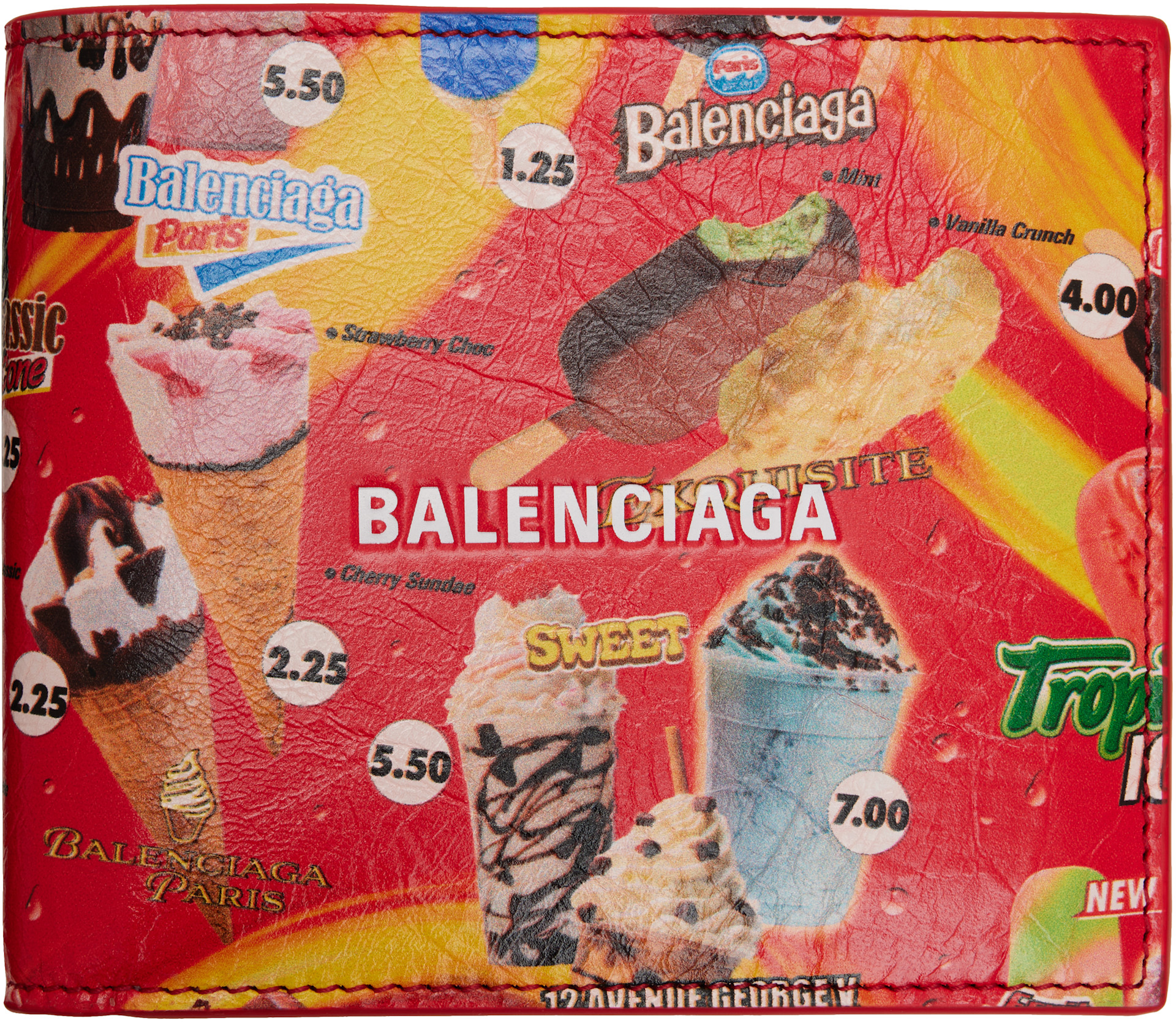 Balenciaga: Red Cash Square Folded Coin Wallet | SSENSE