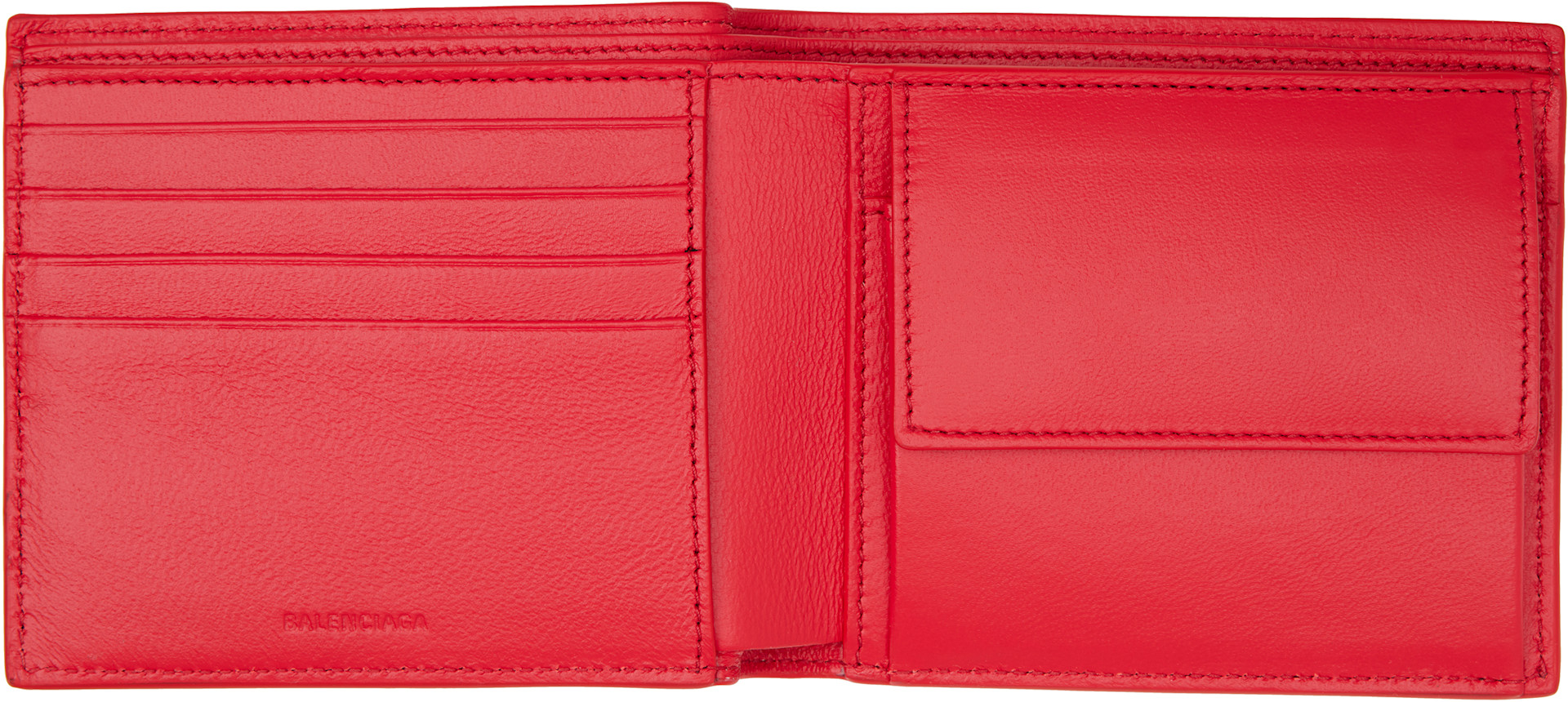 Balenciaga: Red Cash Square Folded Coin Wallet | SSENSE