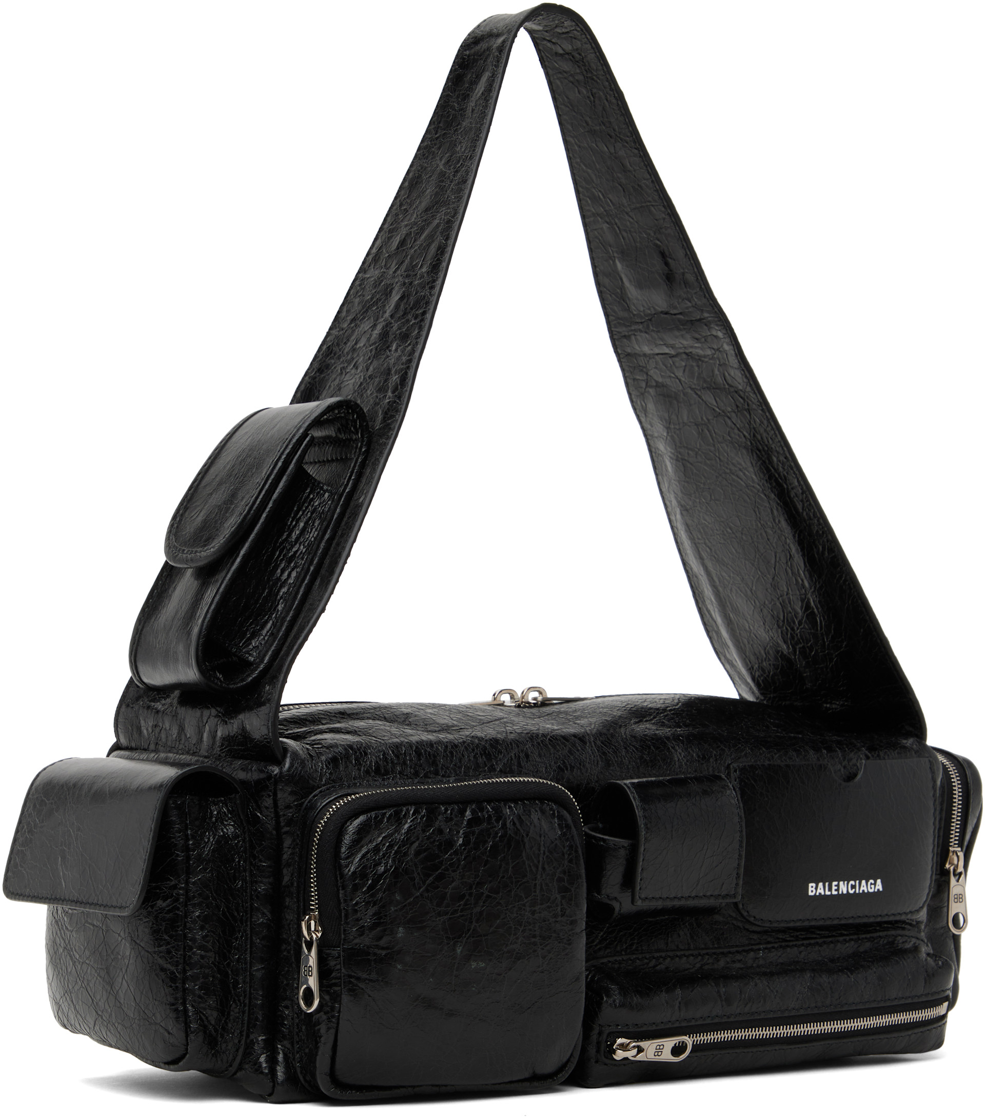 BALENCIAGA SUPERBUSY スリングバッグ スモール Balenciaga: ブラック スモール Superbusy スリングバッグ | SSENSE 日本