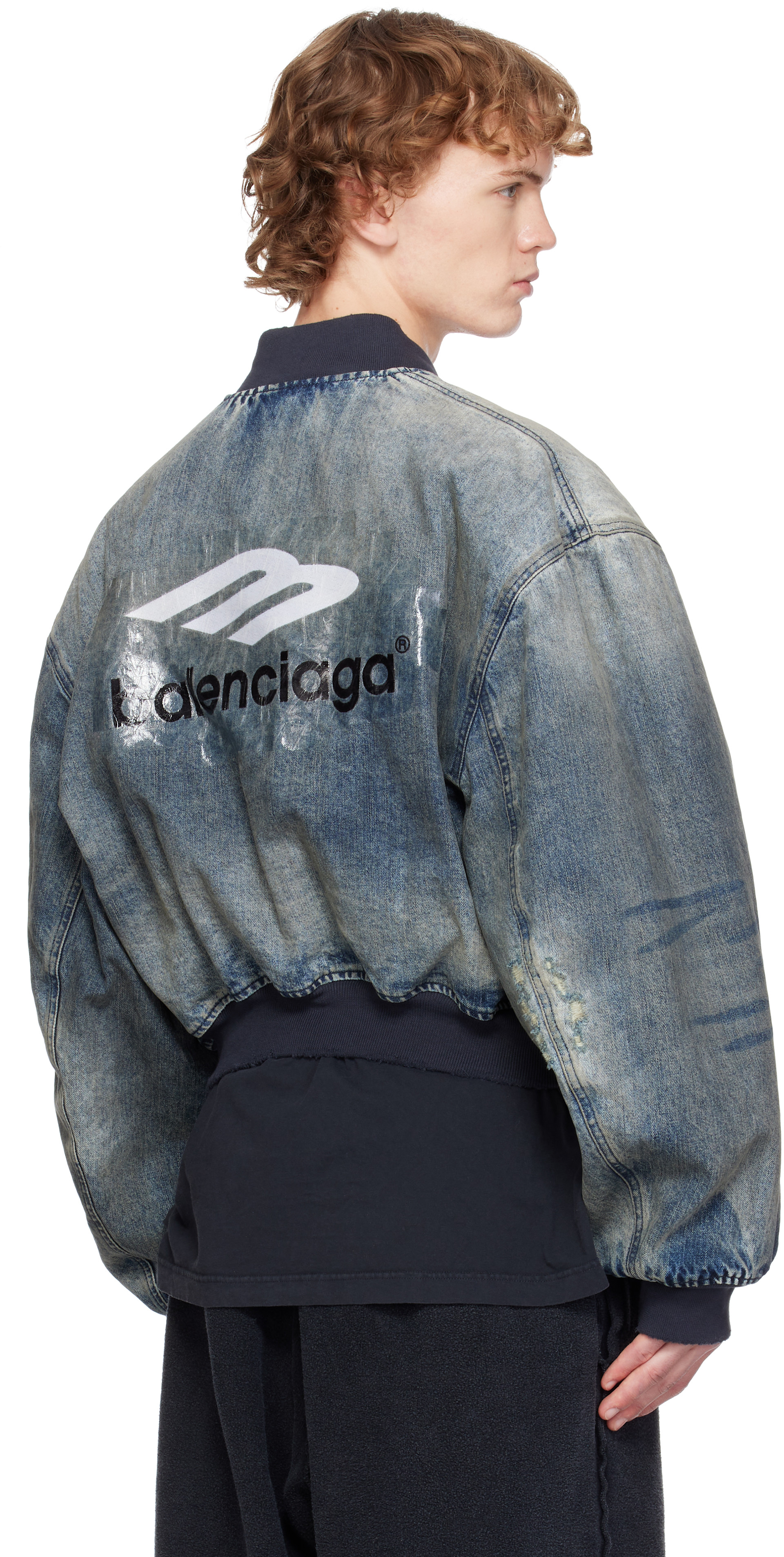 Balenciaga - 블루 스탠다드 데님 보머 재킷