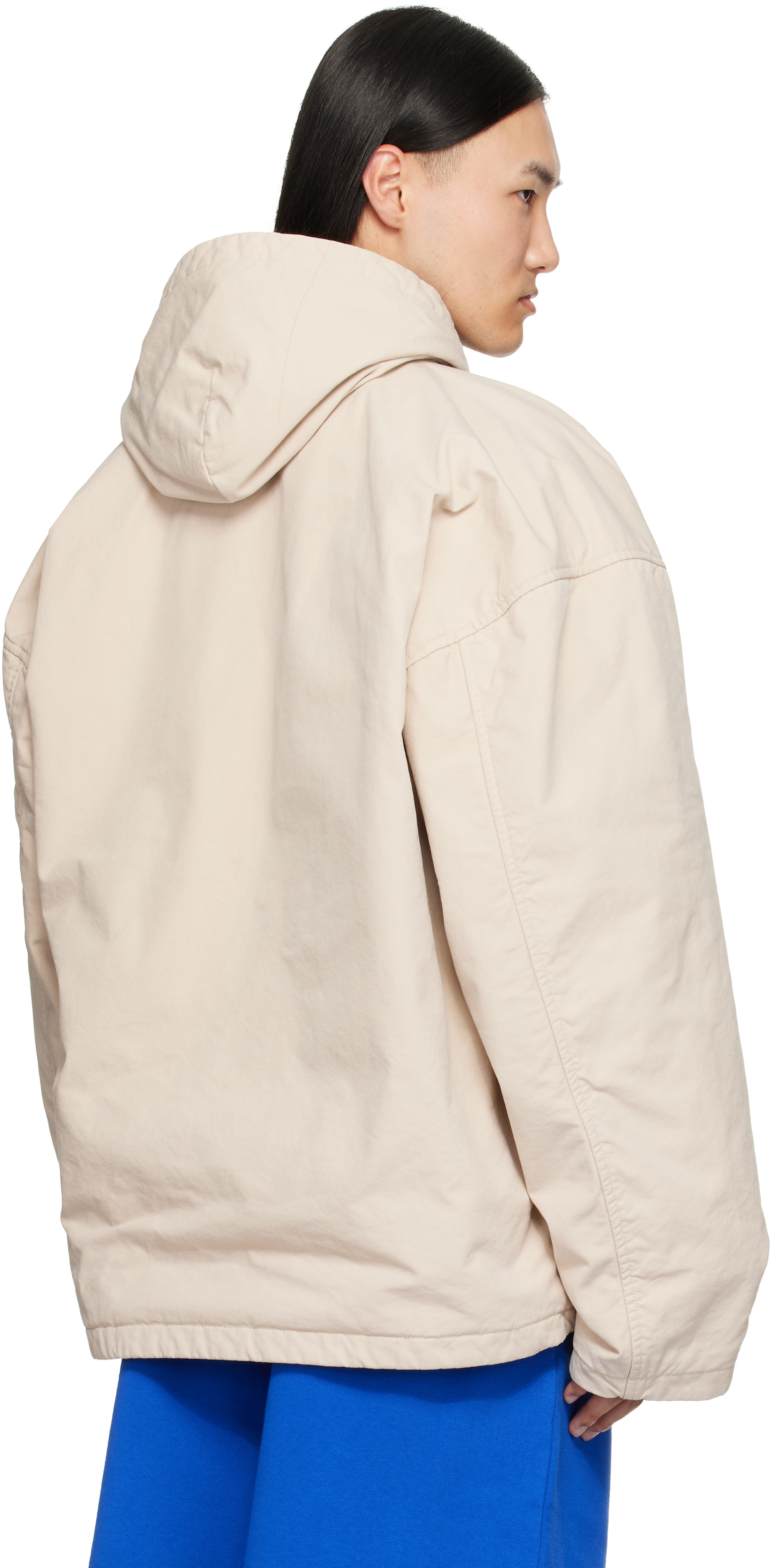 Balenciaga: ベージュ フード付き ジップアップジャケット | SSENSE 日本