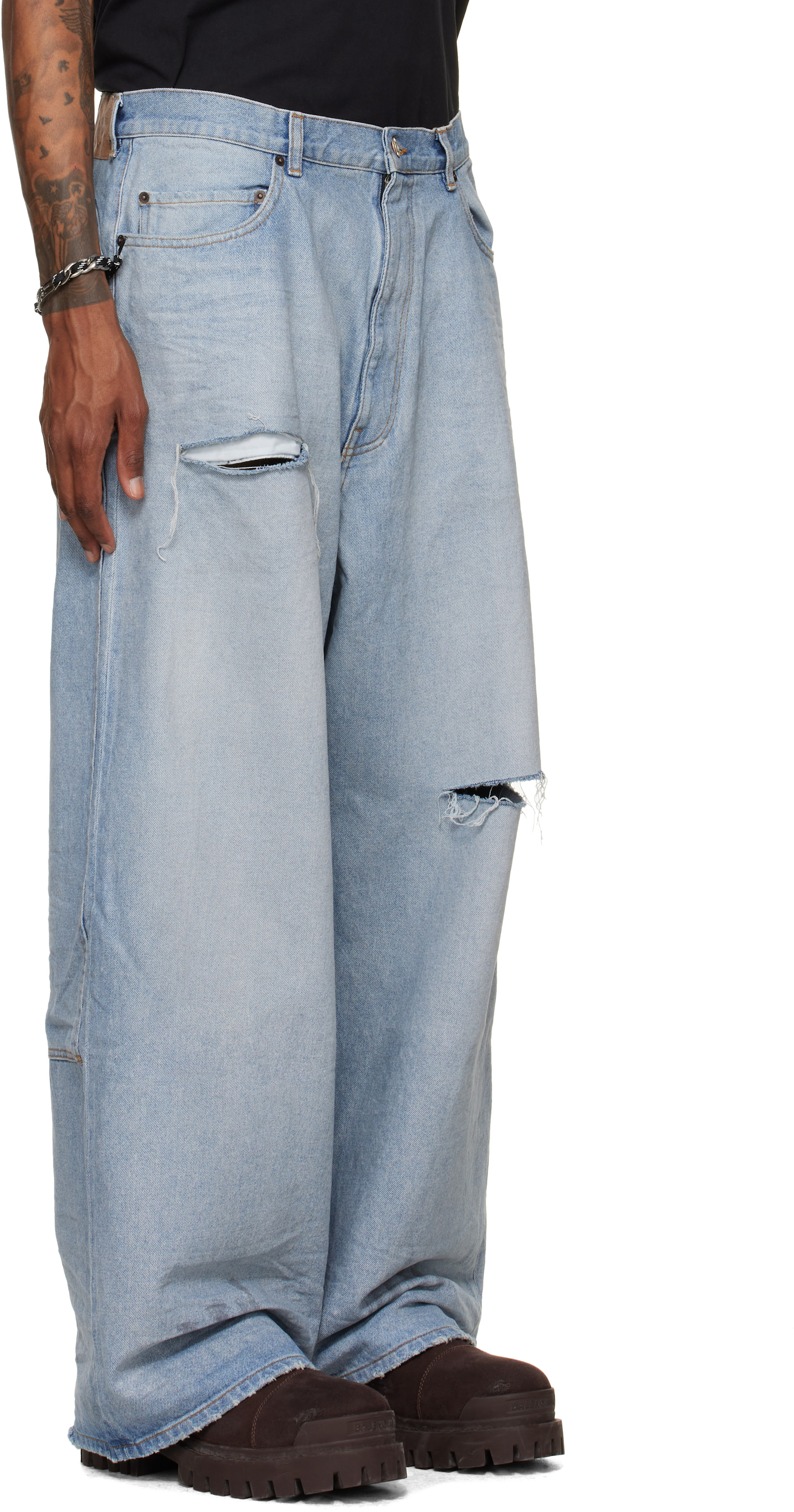 Balenciaga: Blue Minimal Baggy Jeans | SSENSE