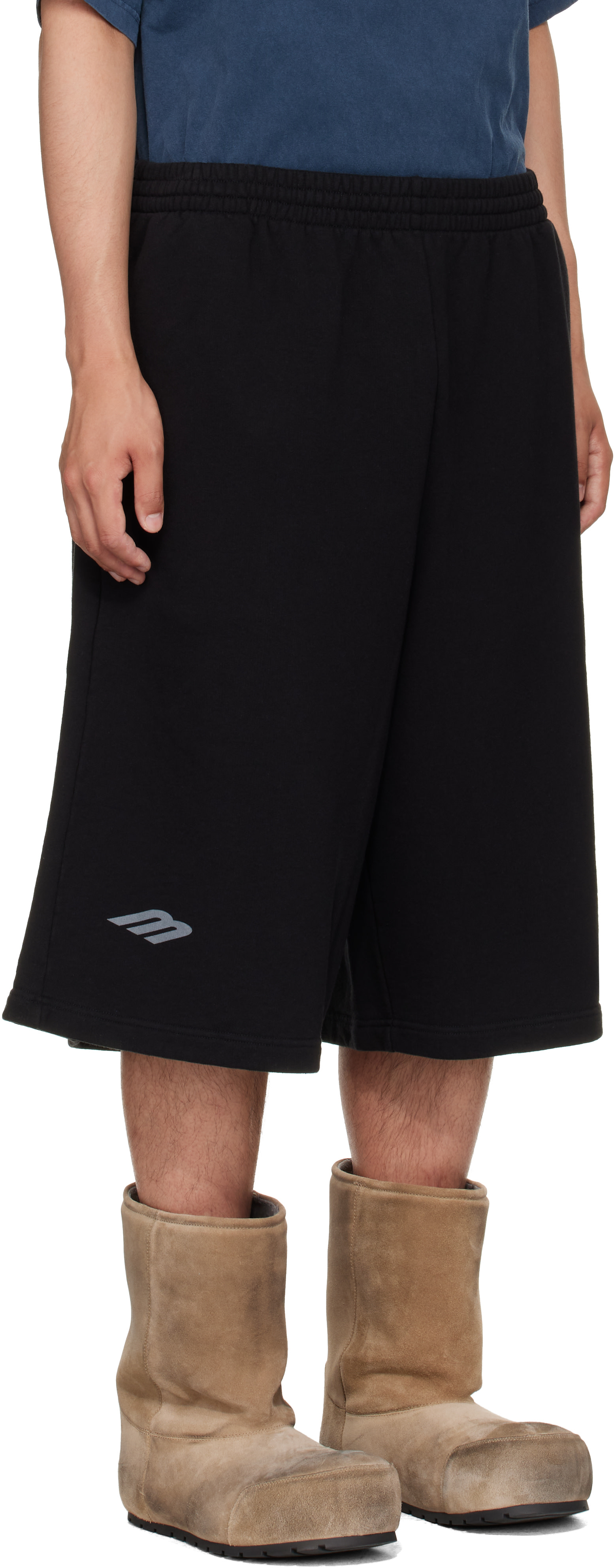 BALENCIAGA ブラック ショートパンツ UNIFIT Balenciaga: ブラック 3B Football ショートパンツ | SSENSE 日本