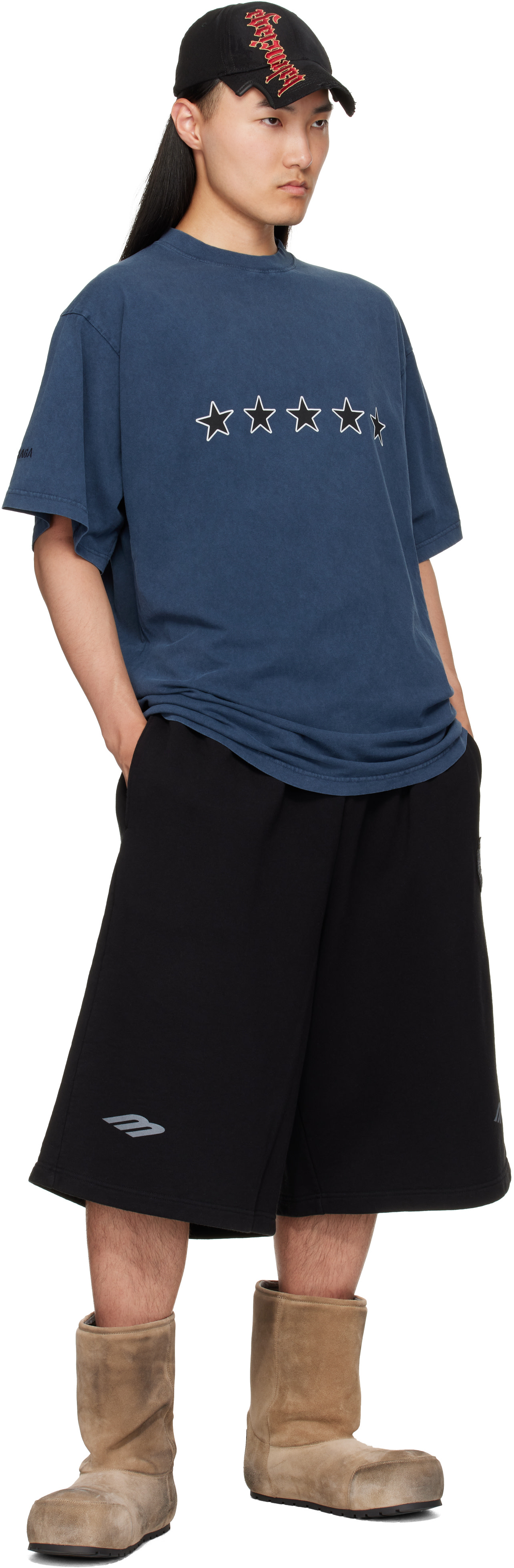 BALENCIAGA ブラック ショートパンツ UNIFIT Balenciaga: ブラック 3B Football ショートパンツ | SSENSE 日本