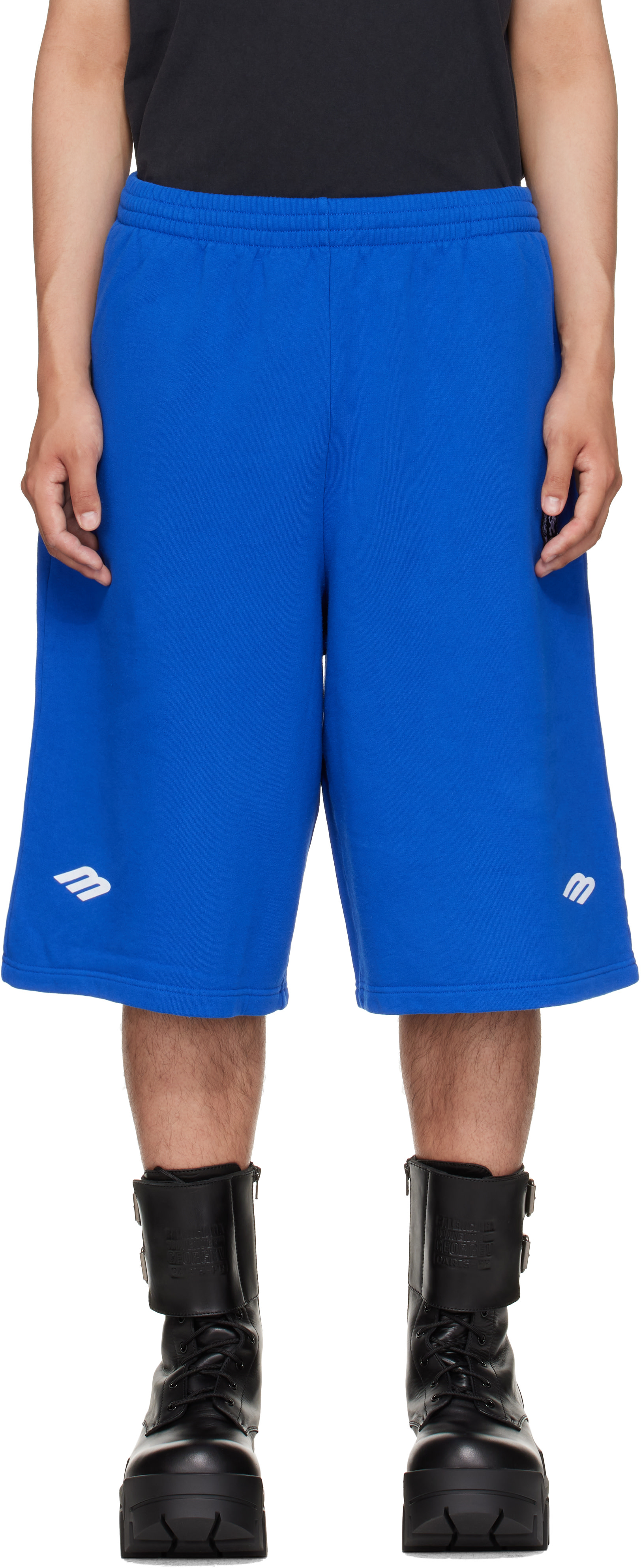 Balenciaga: ブルー 3B Football ショートパンツ | SSENSE 日本