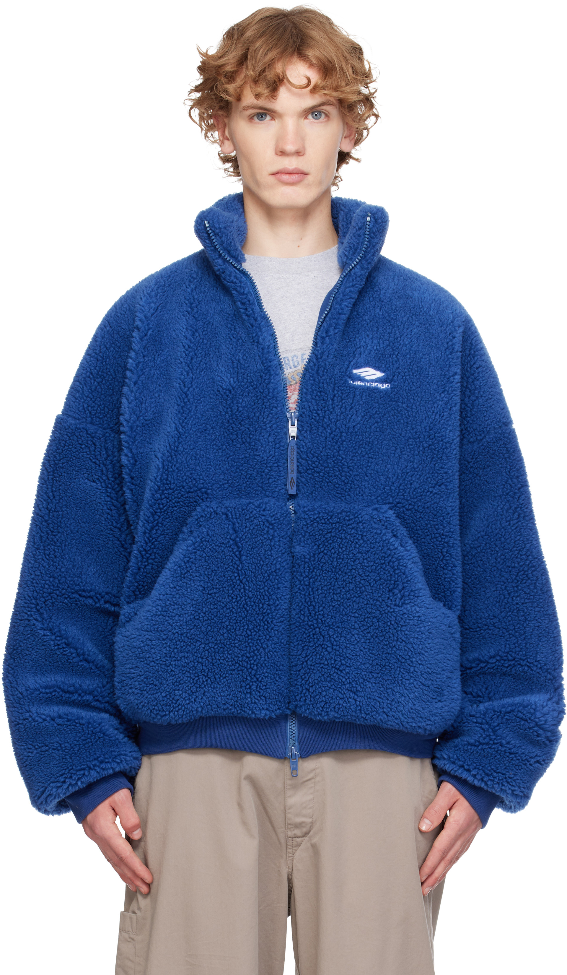 Balenciaga - Blue Zip-Up Jacket