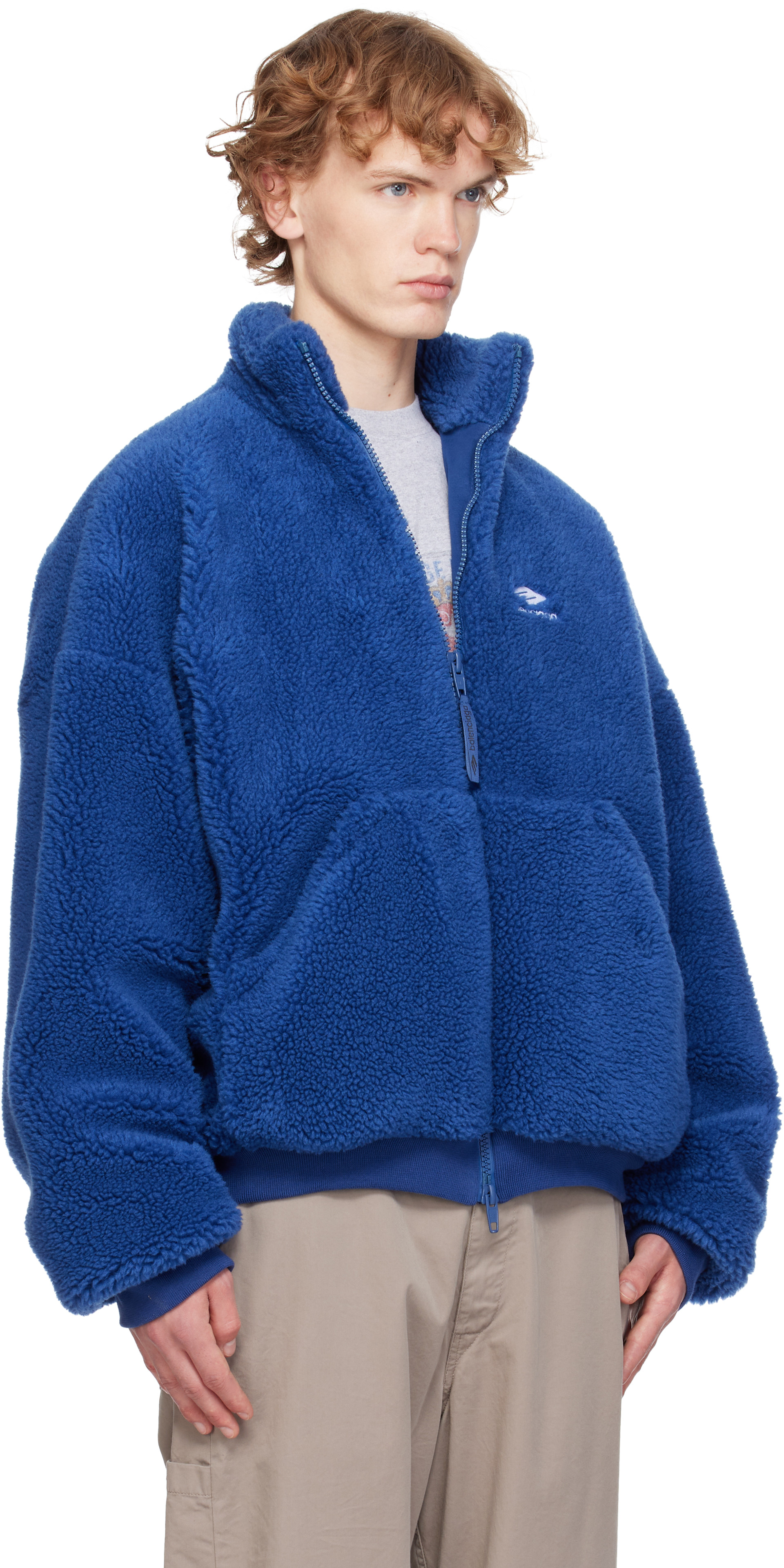 Balenciaga - Blue Zip-Up Jacket