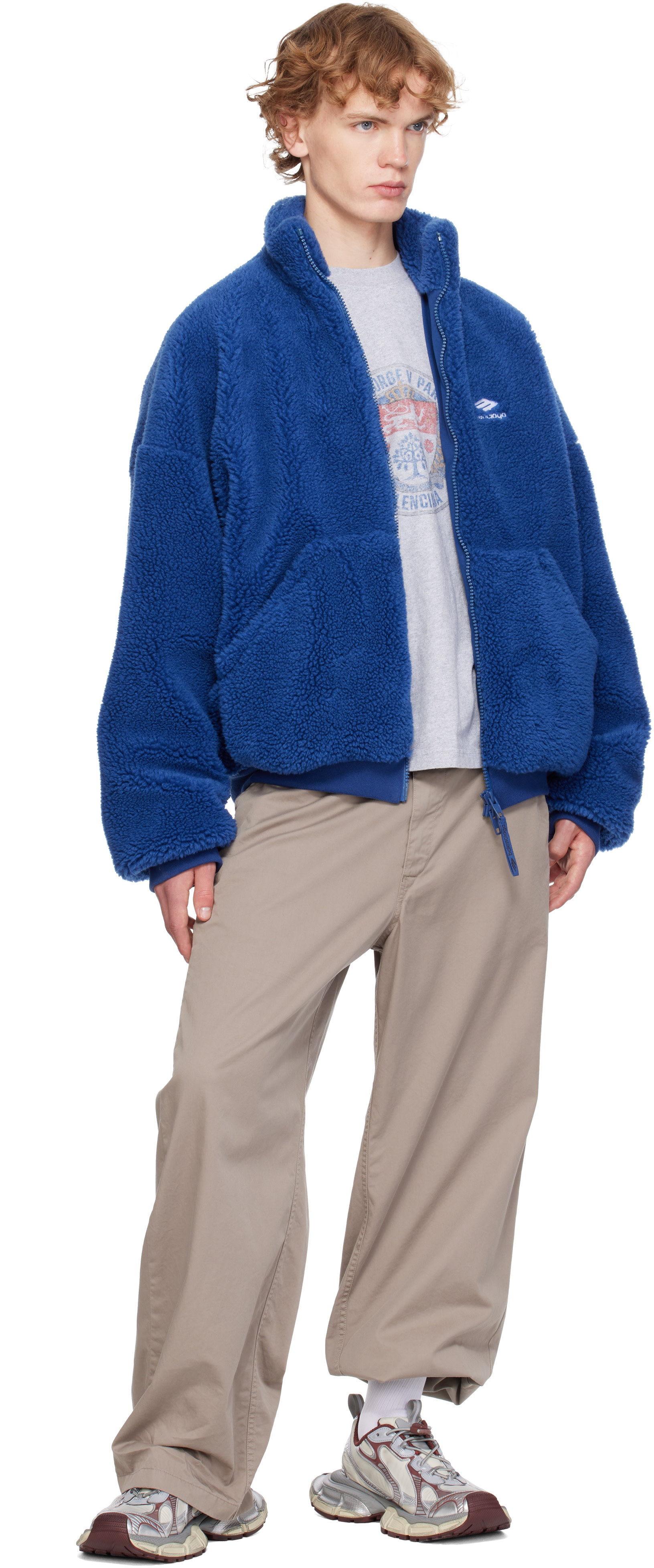 Balenciaga - Blue Zip-Up Jacket
