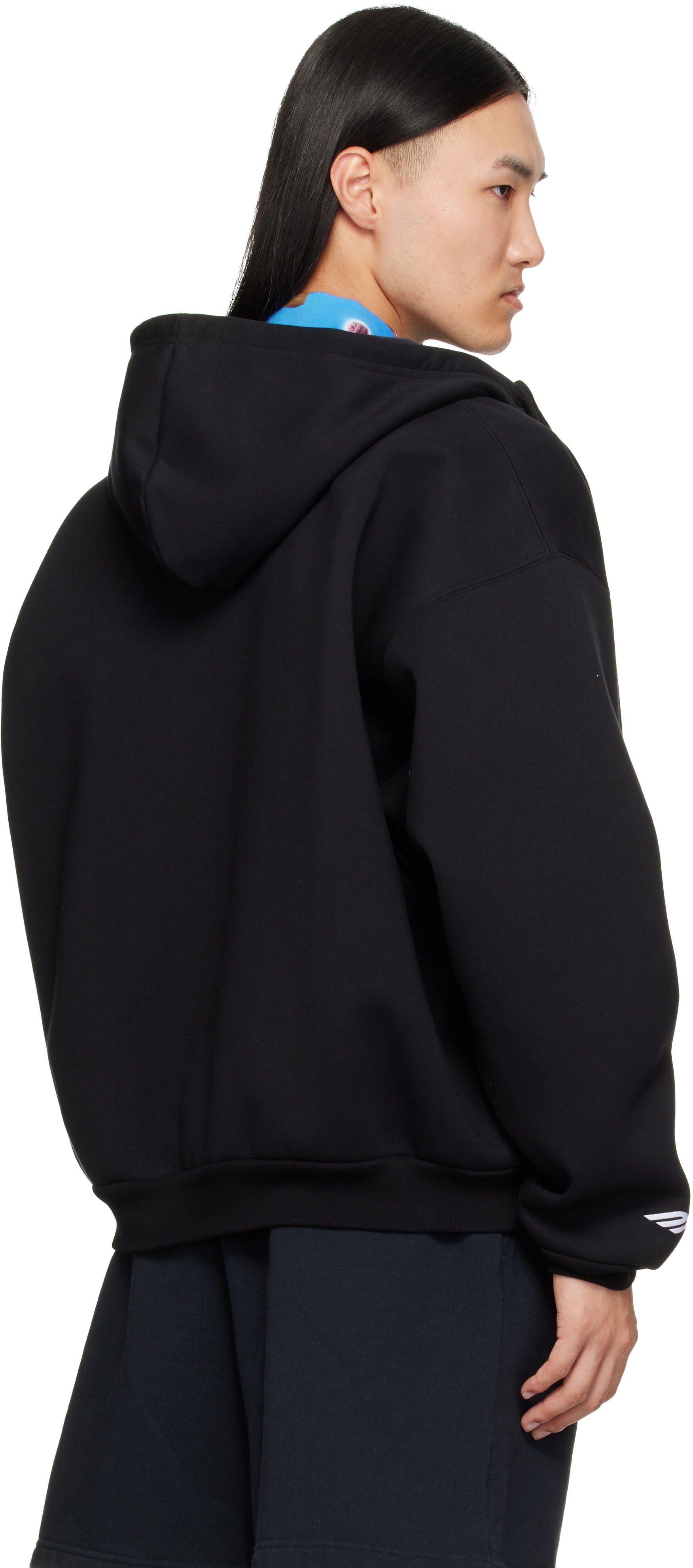 Balenciaga - Pull à capuche noir à glissière