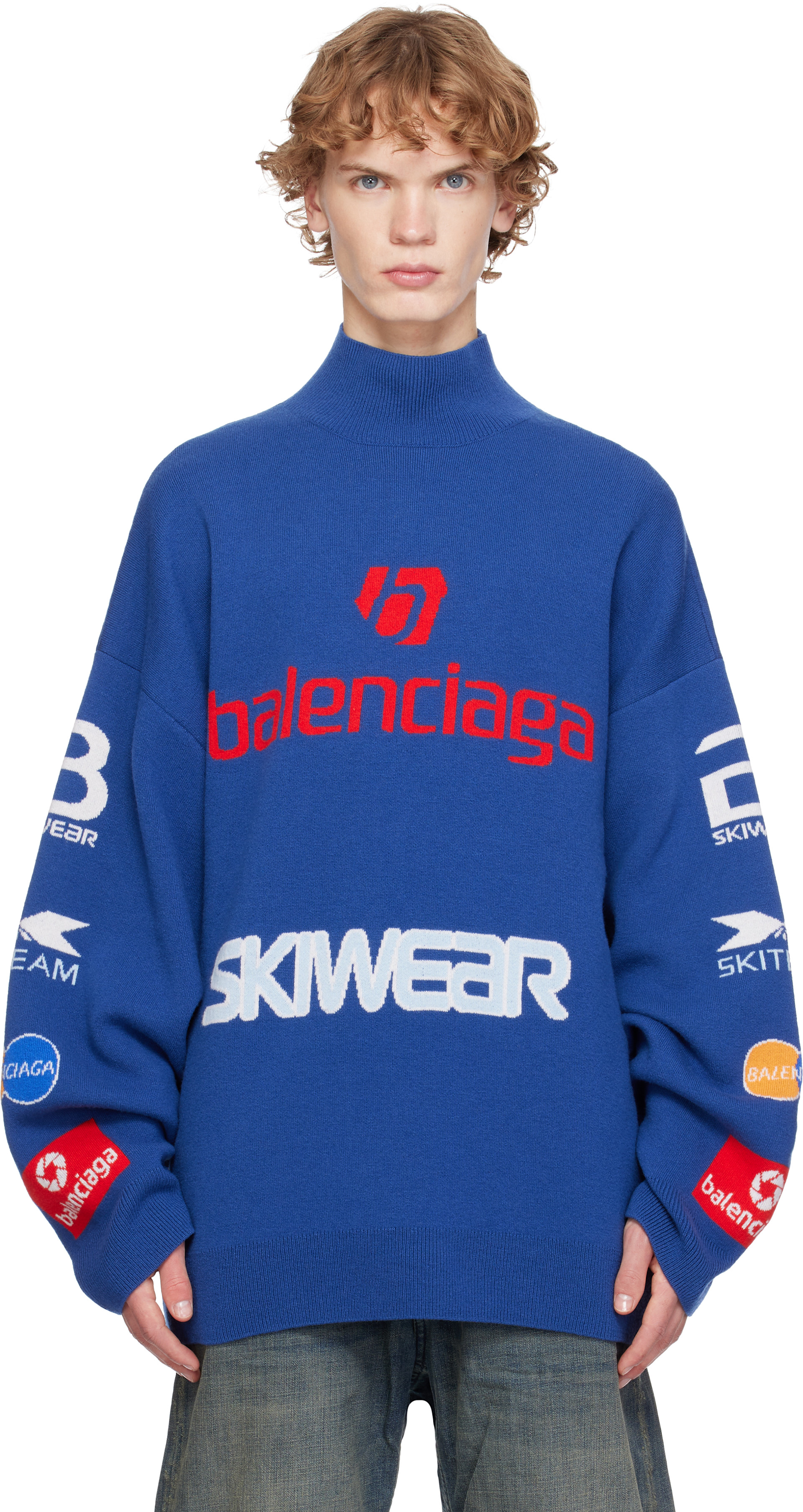 Balenciaga - ブルー L/S タートルネック