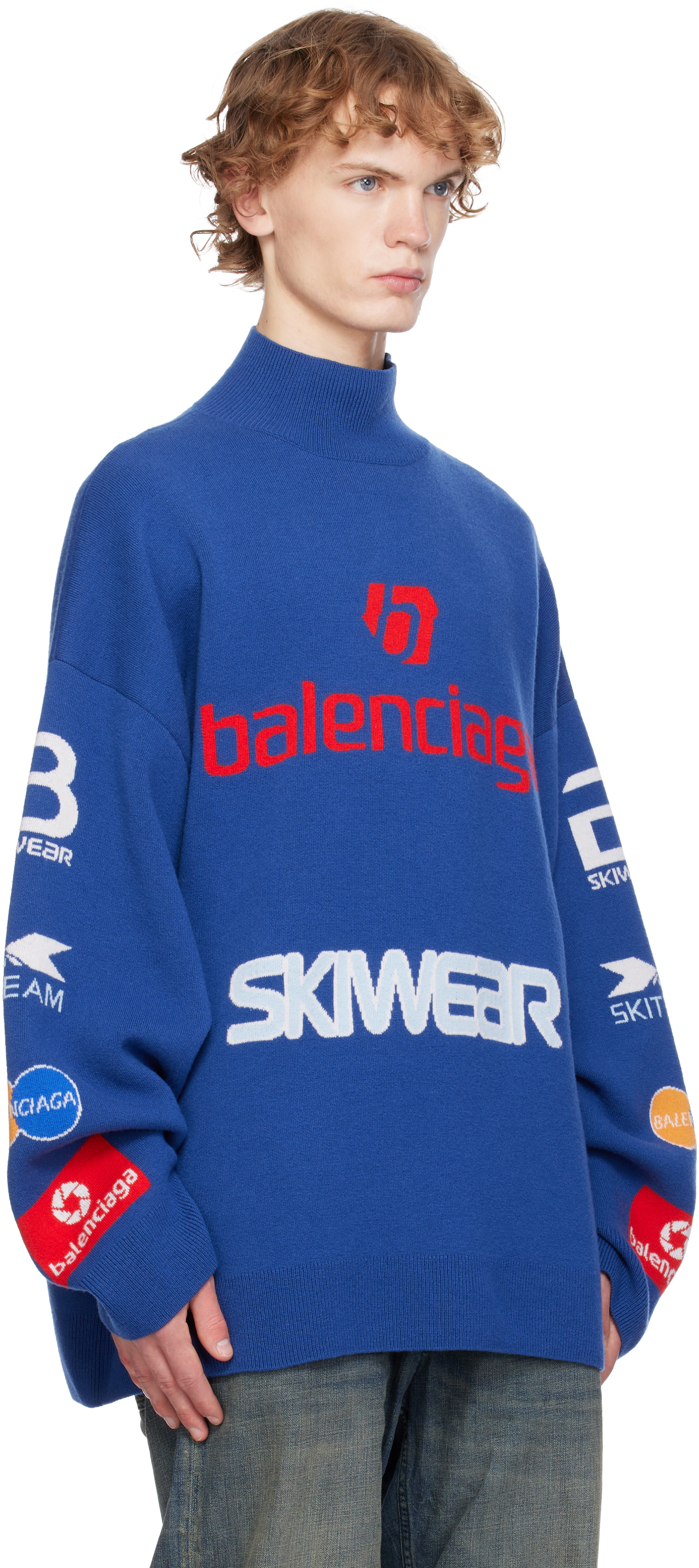 Balenciaga - ブルー L/S タートルネック