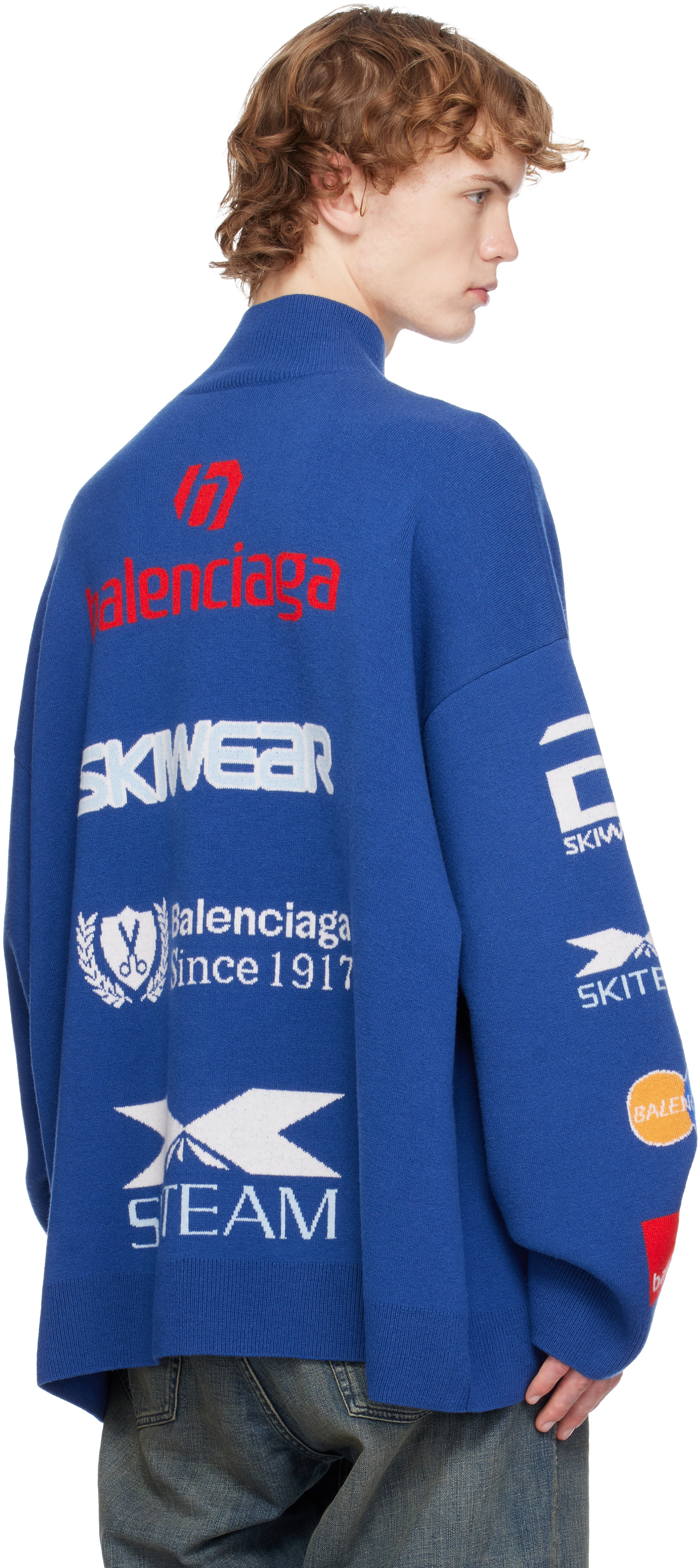 Balenciaga - ブルー L/S タートルネック