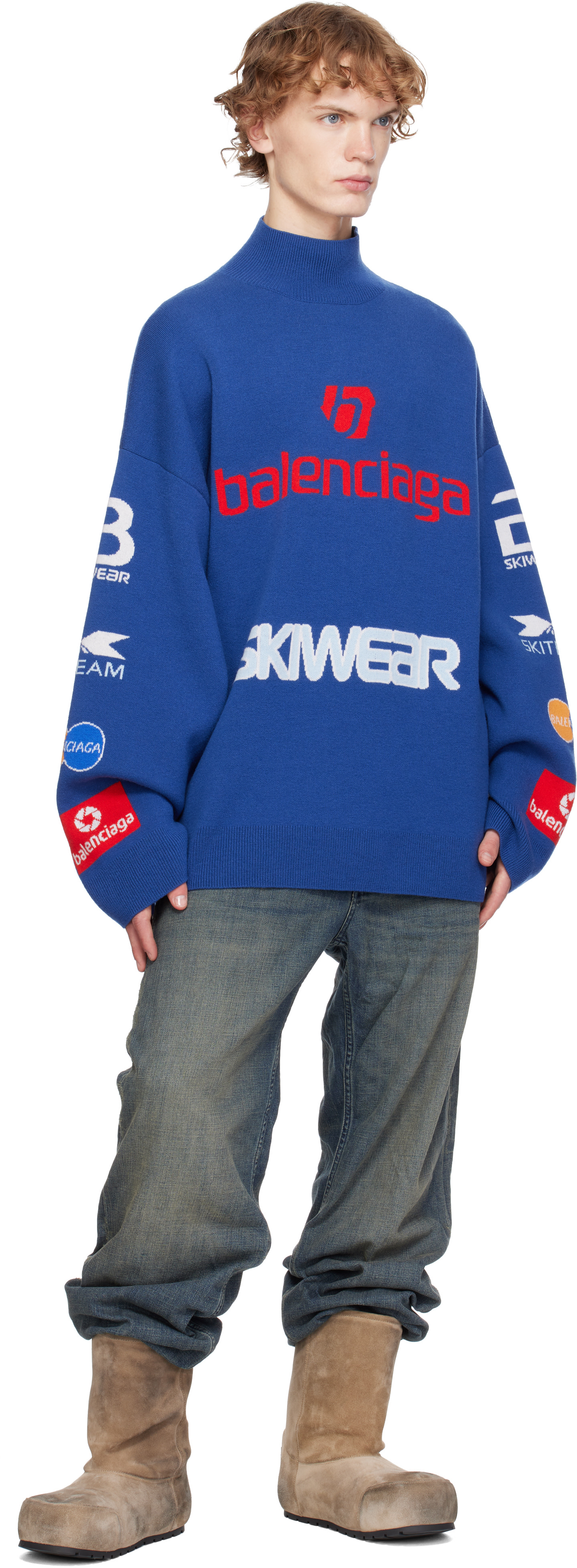Balenciaga - ブルー L/S タートルネック