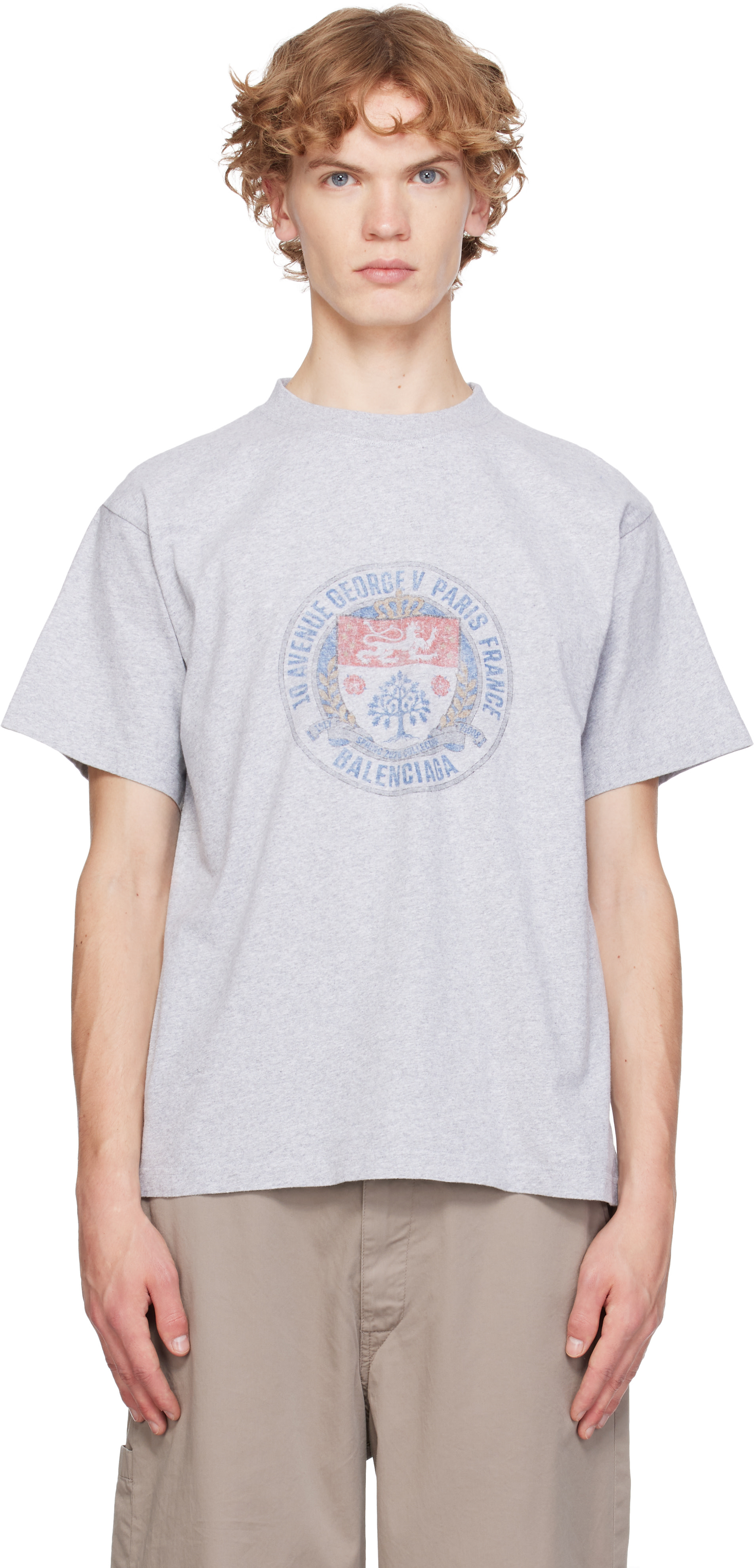 BALENCIAGA グレー ロゴ Tシャツ半袖 Balenciaga: グレー Standard Tシャツ | SSENSE 日本