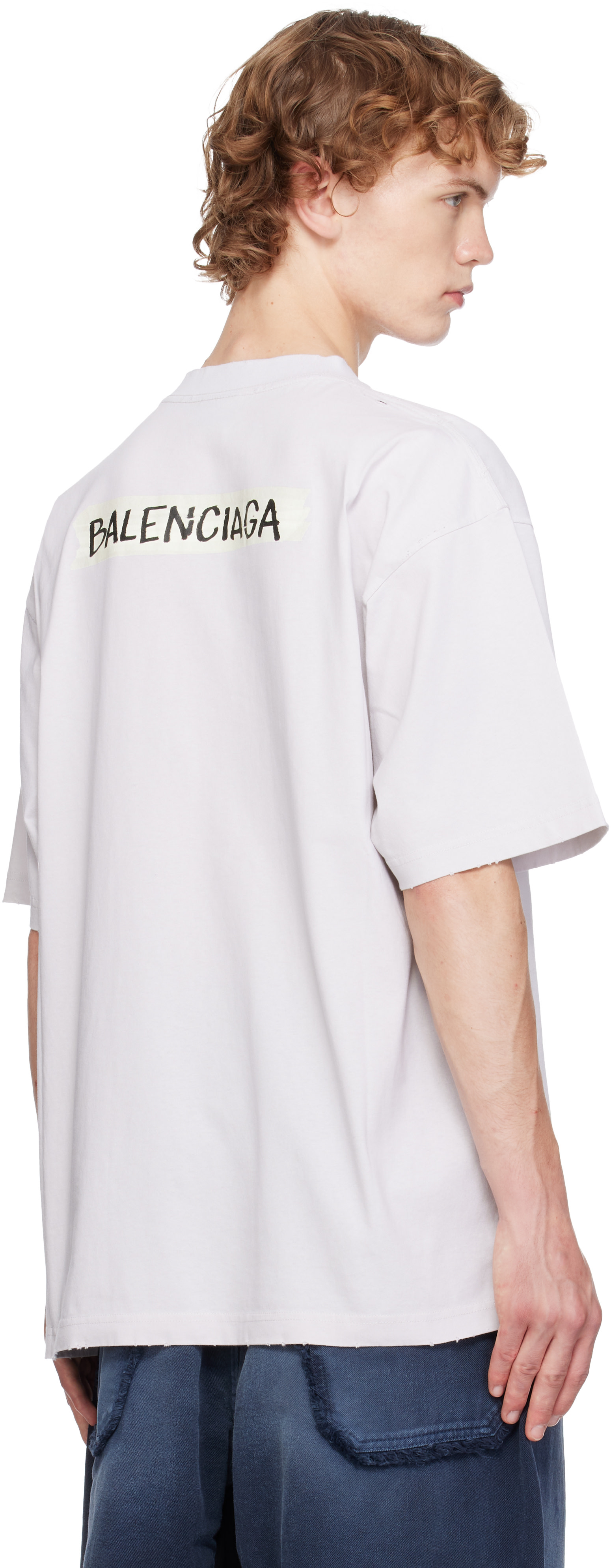 新品BALENCIAGA ヴィンテージ加工ロゴTシャツ S Balenciaga tape balenciaga t シャツ BALENCIAGA ヴィンテージ加工