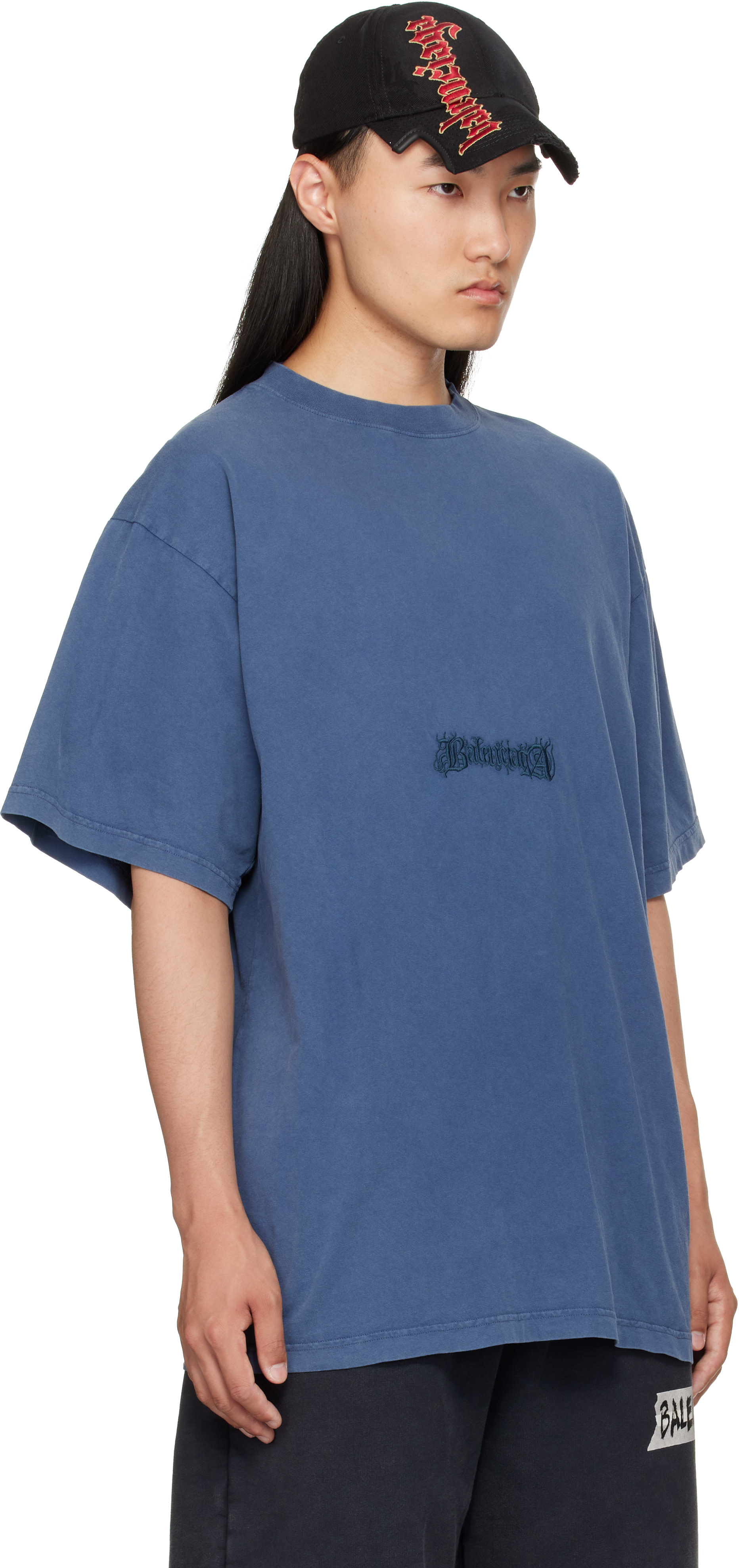 Balenciaga: ブルー Twisted Tシャツ | SSENSE 日本